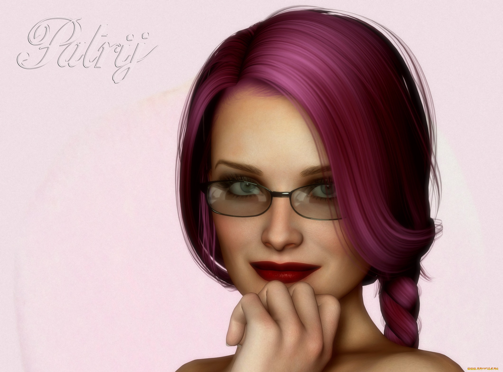 3д, графика, портрет, , portraits, очки, фон, взгляд, девушка