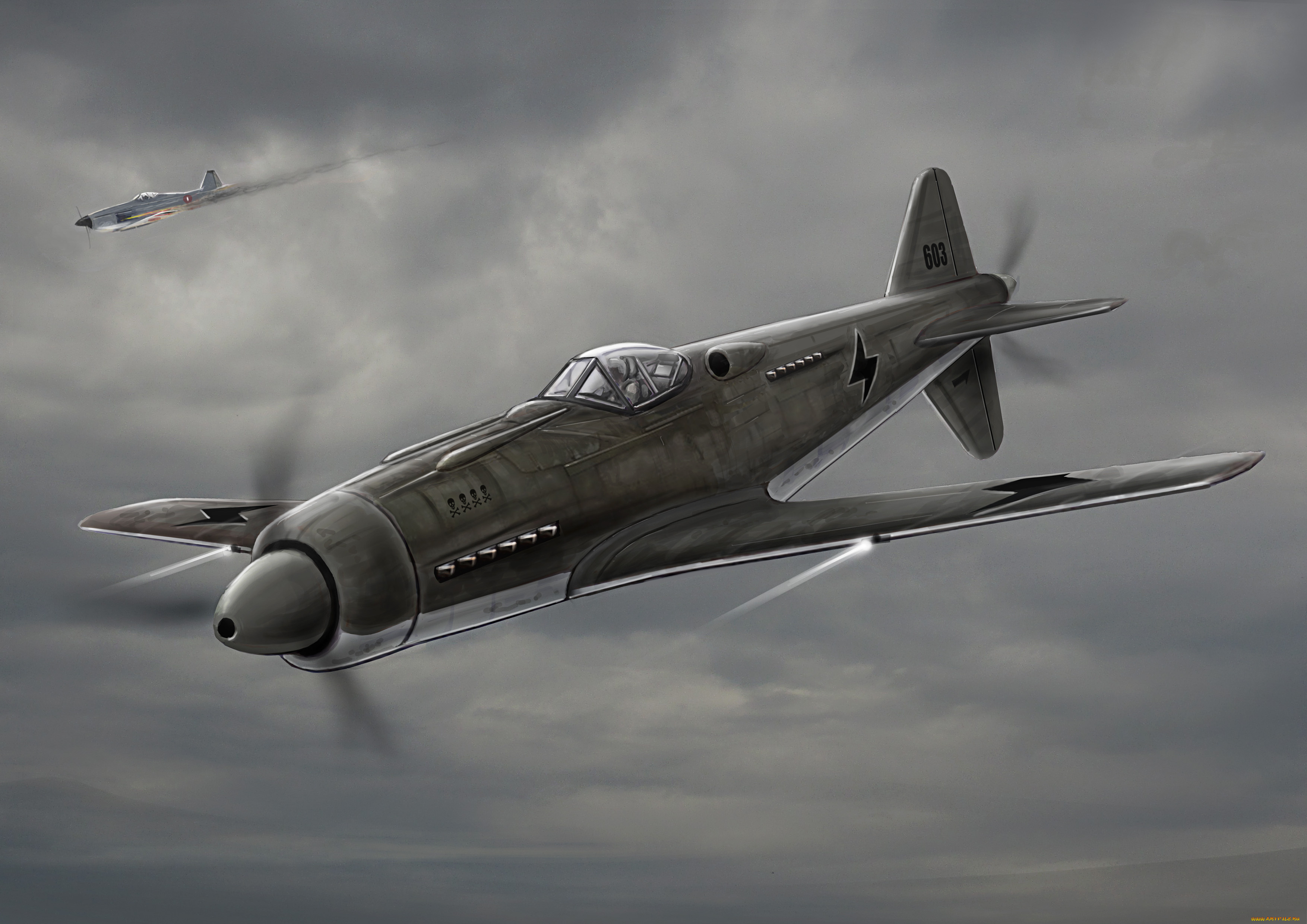 рисованное, авиация, самолет, полет