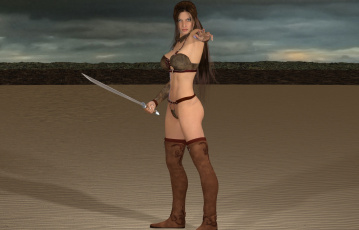 Картинка 3д+графика амазонки+ amazon оружие фон взгляд девушка