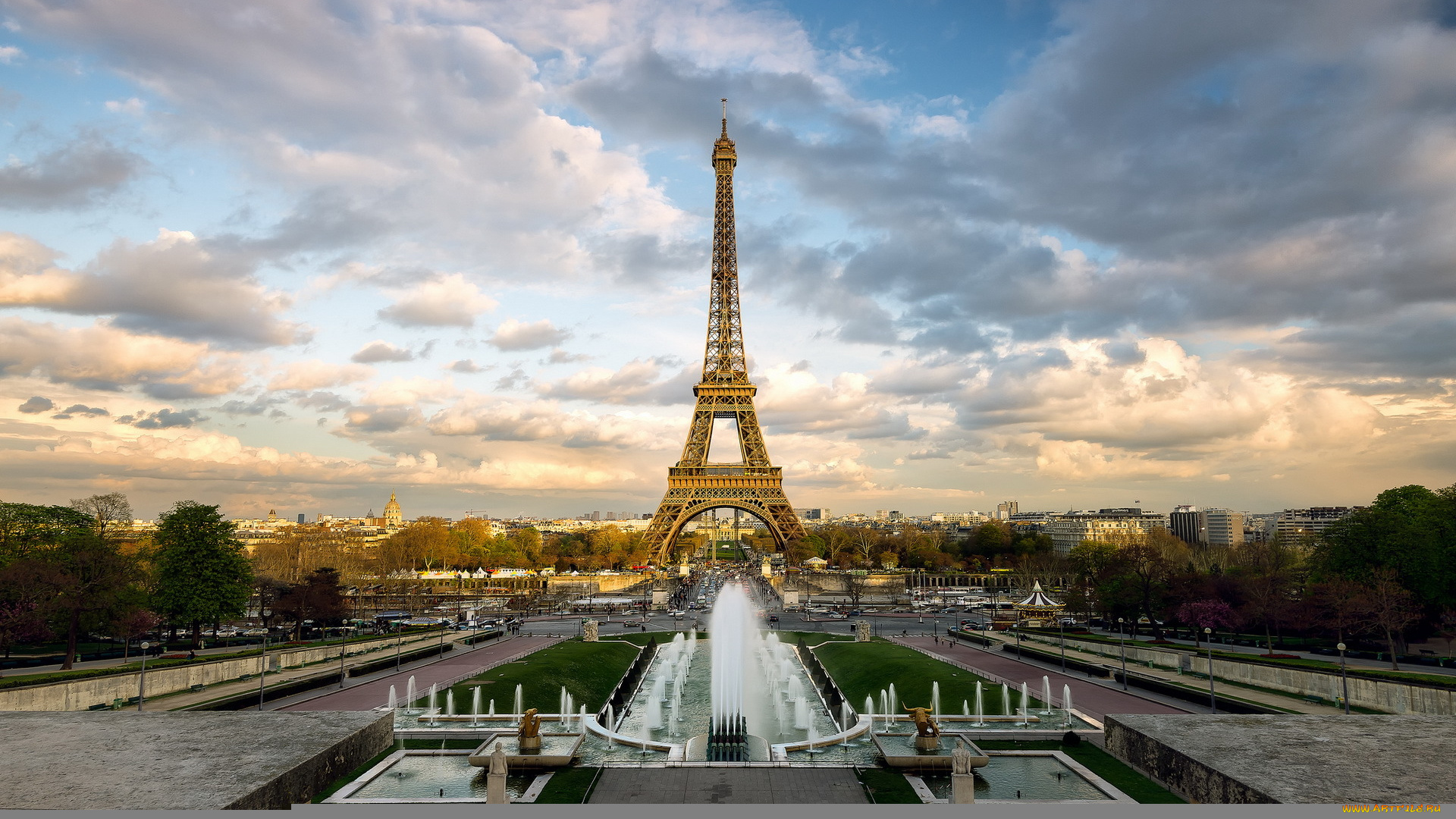 города, париж, , франция, город, башня, париж