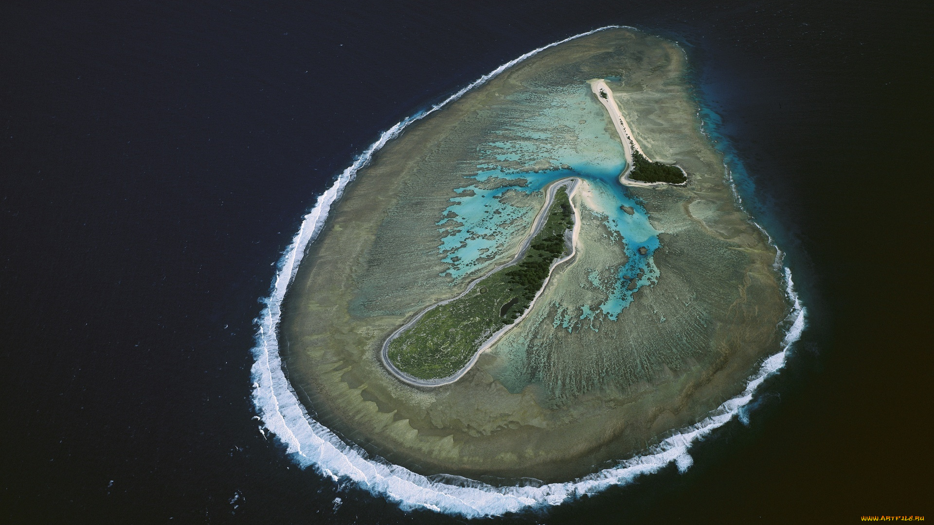 природа, моря, океаны, отмель, остров, море