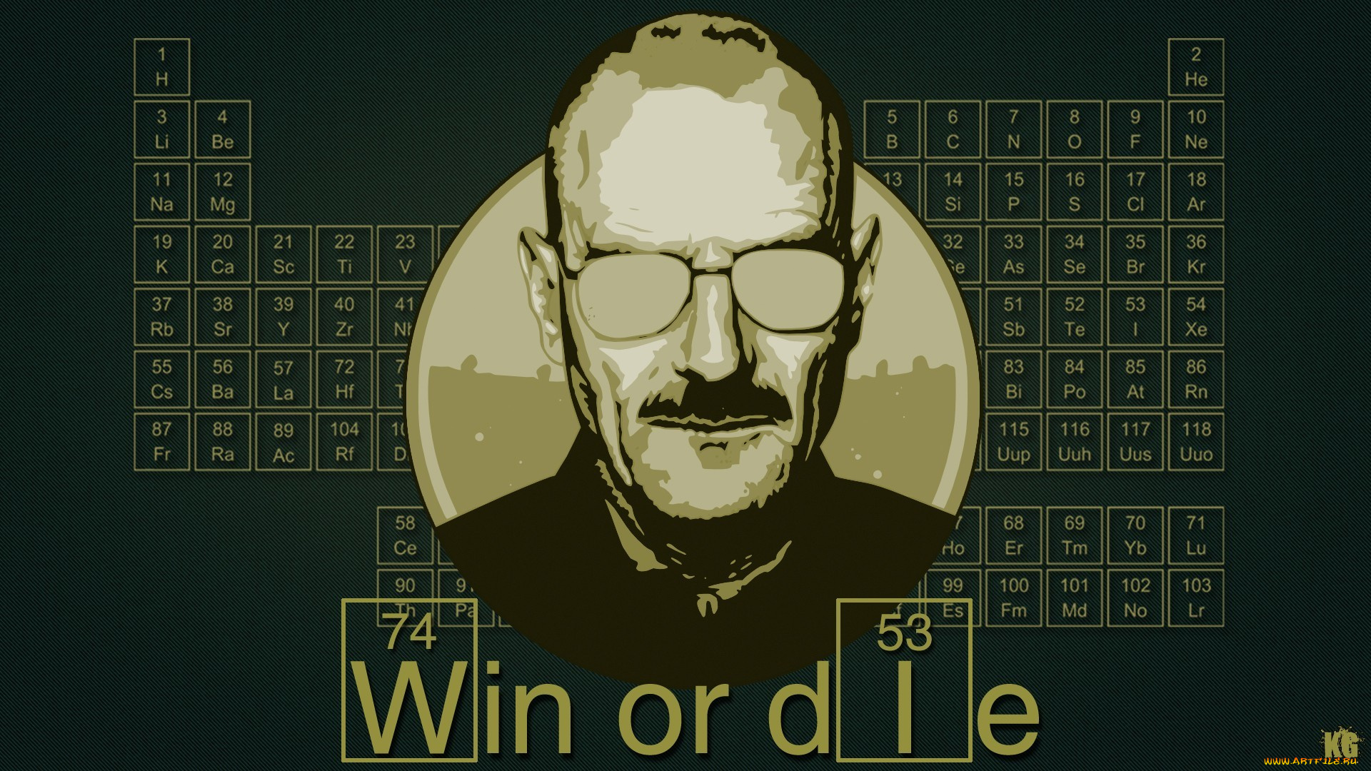 рисованное, кино, heisenberg, breaking, bad, таблица, менделеева, win, or, die, art