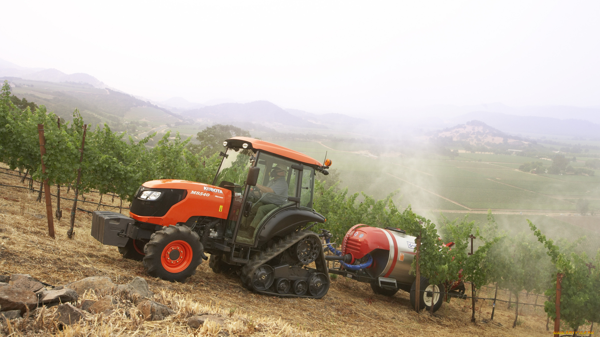 техника, тракторы, на, гусенецах, kubota