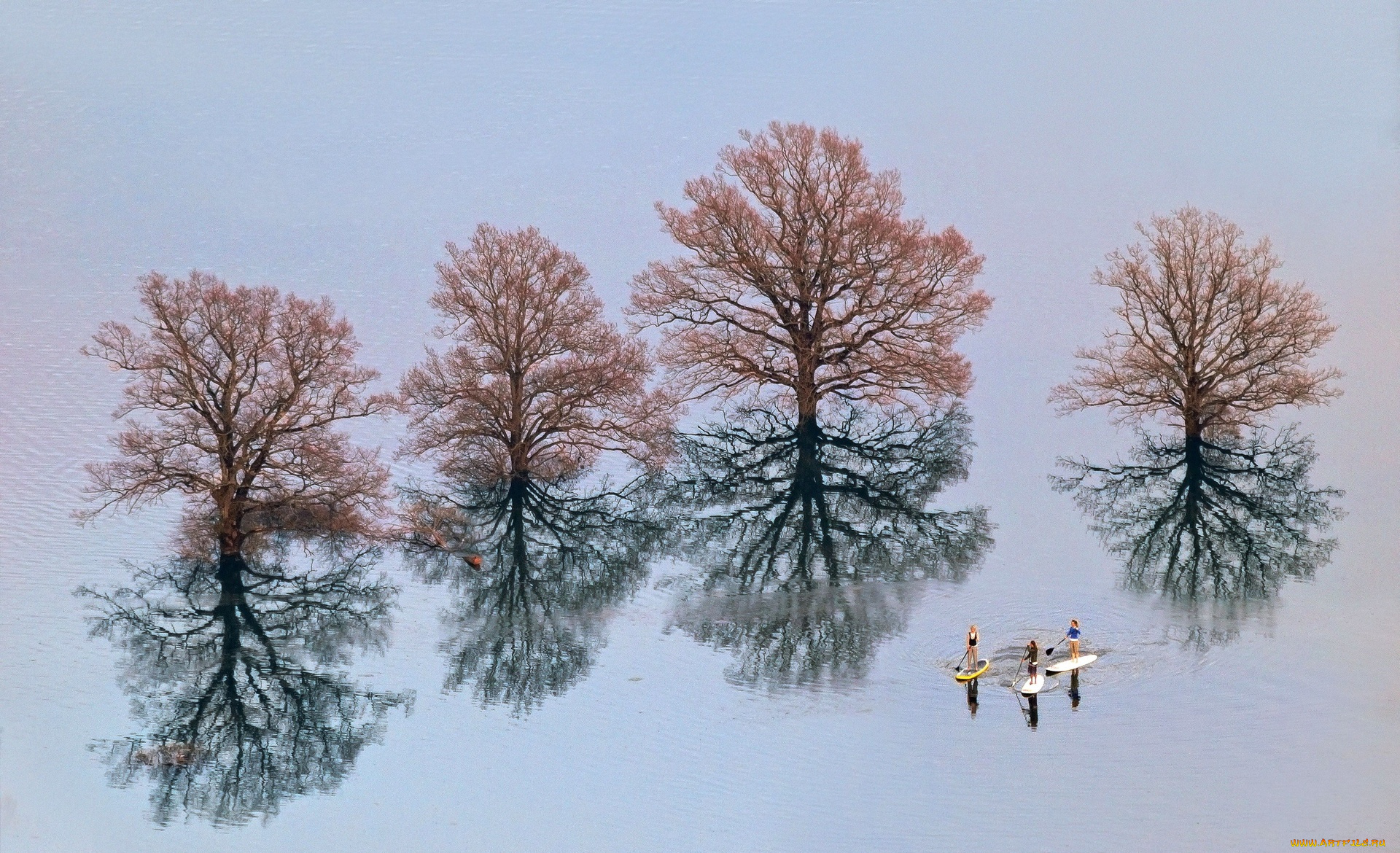 природа, реки, озера, лодки, люди, озеро, деревья