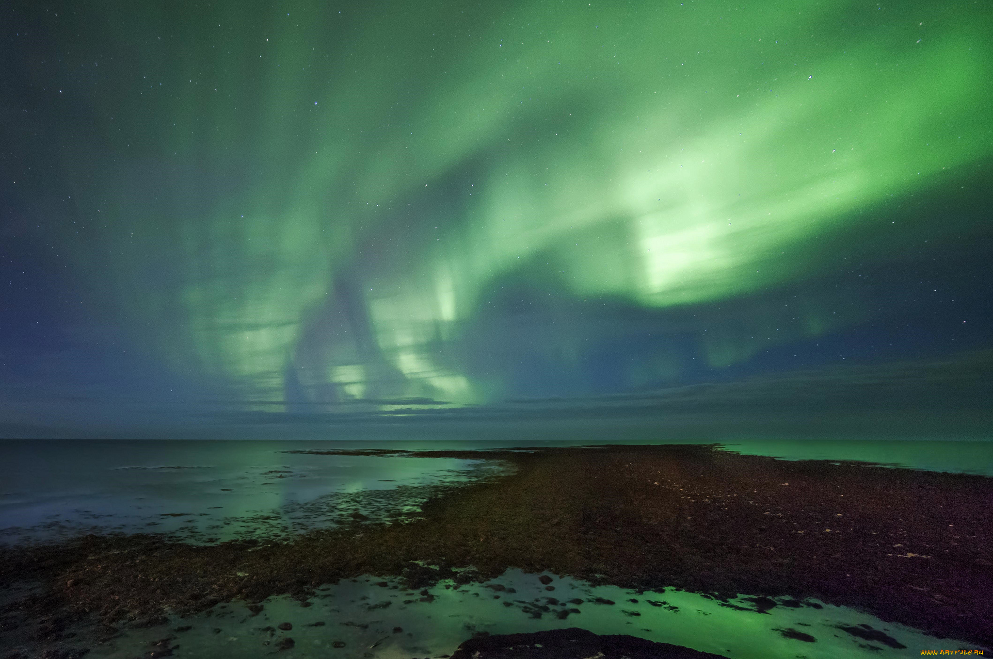 природа, северное, сияние, звезды, ночь, aurora, borealis, северное, сияние