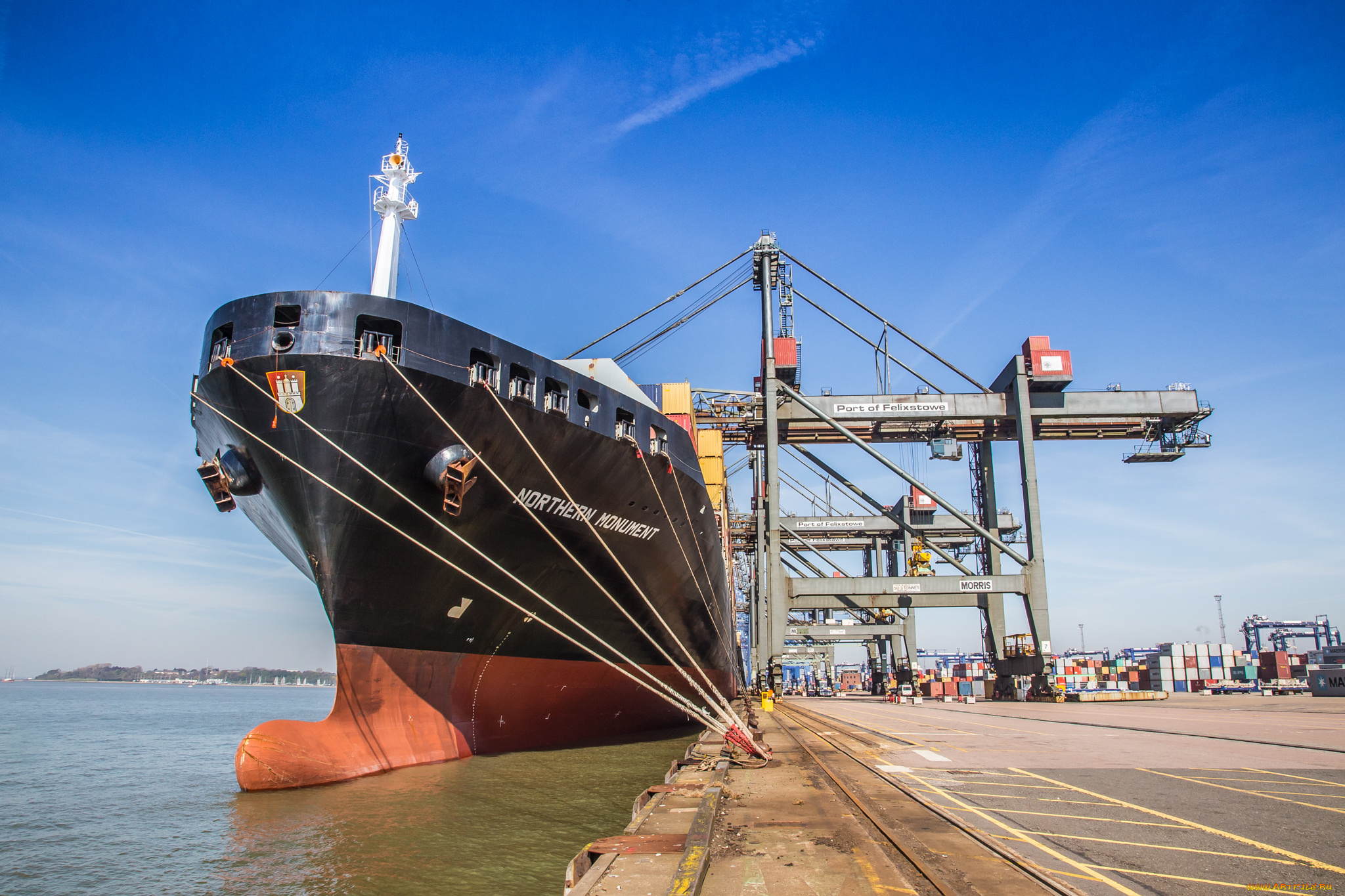 корабли, грузовые, суда, порт