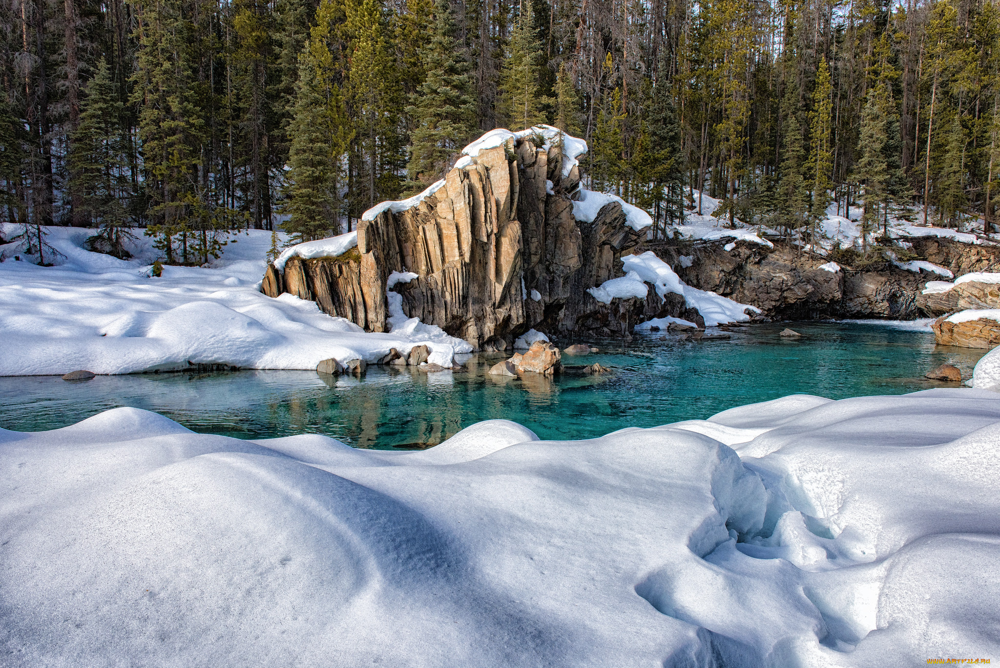 природа, зима, снег