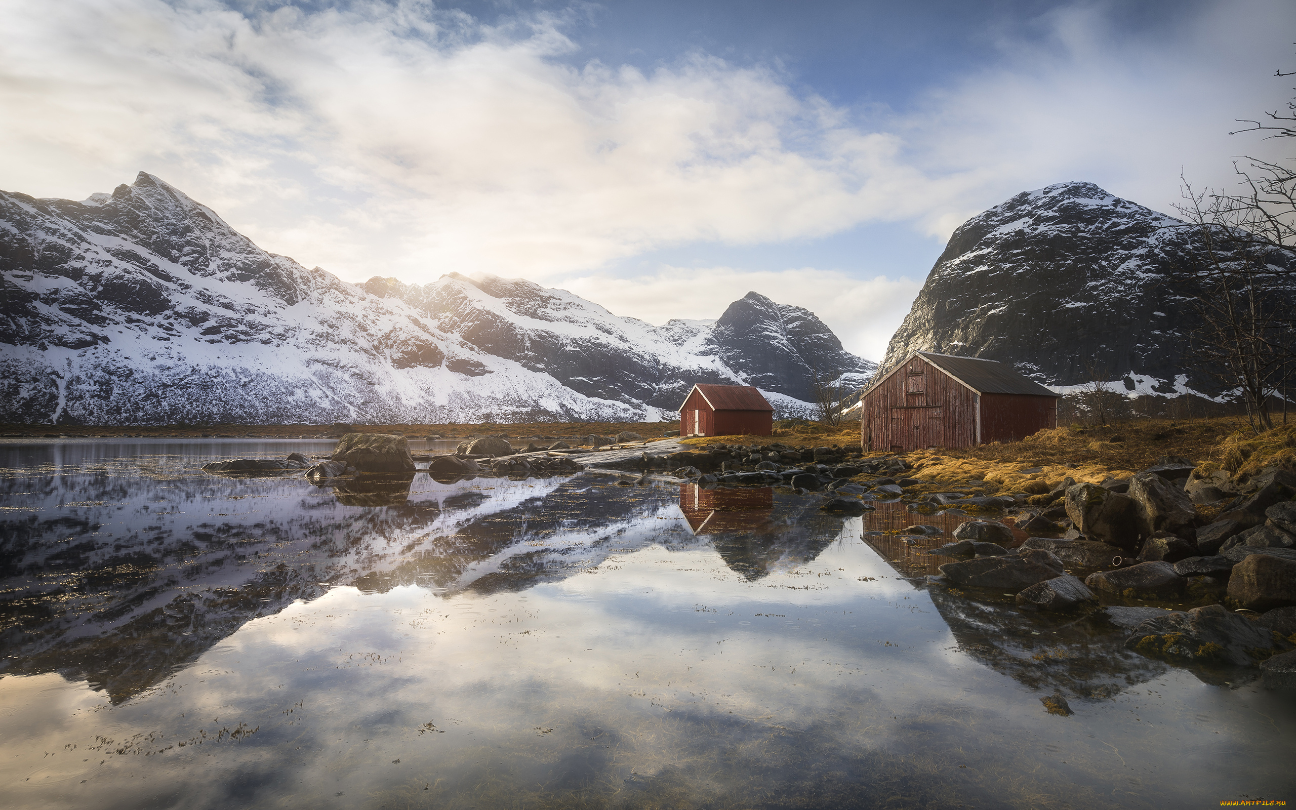 природа, горы, домики