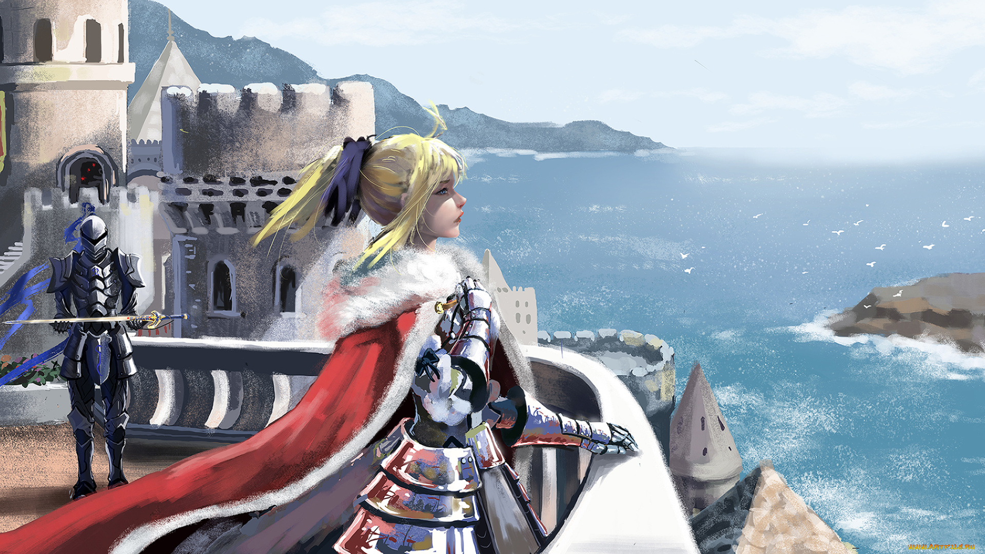 аниме, fate, stay, night, девушка