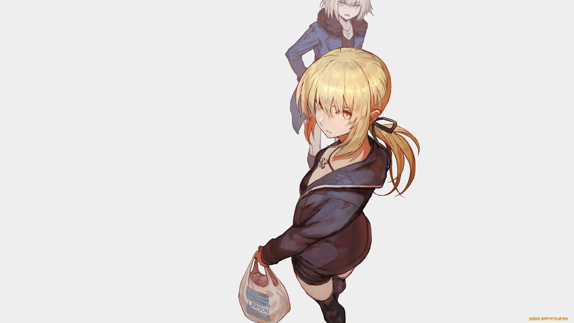 аниме, fate, stay, night, взгляд, фон, девушки