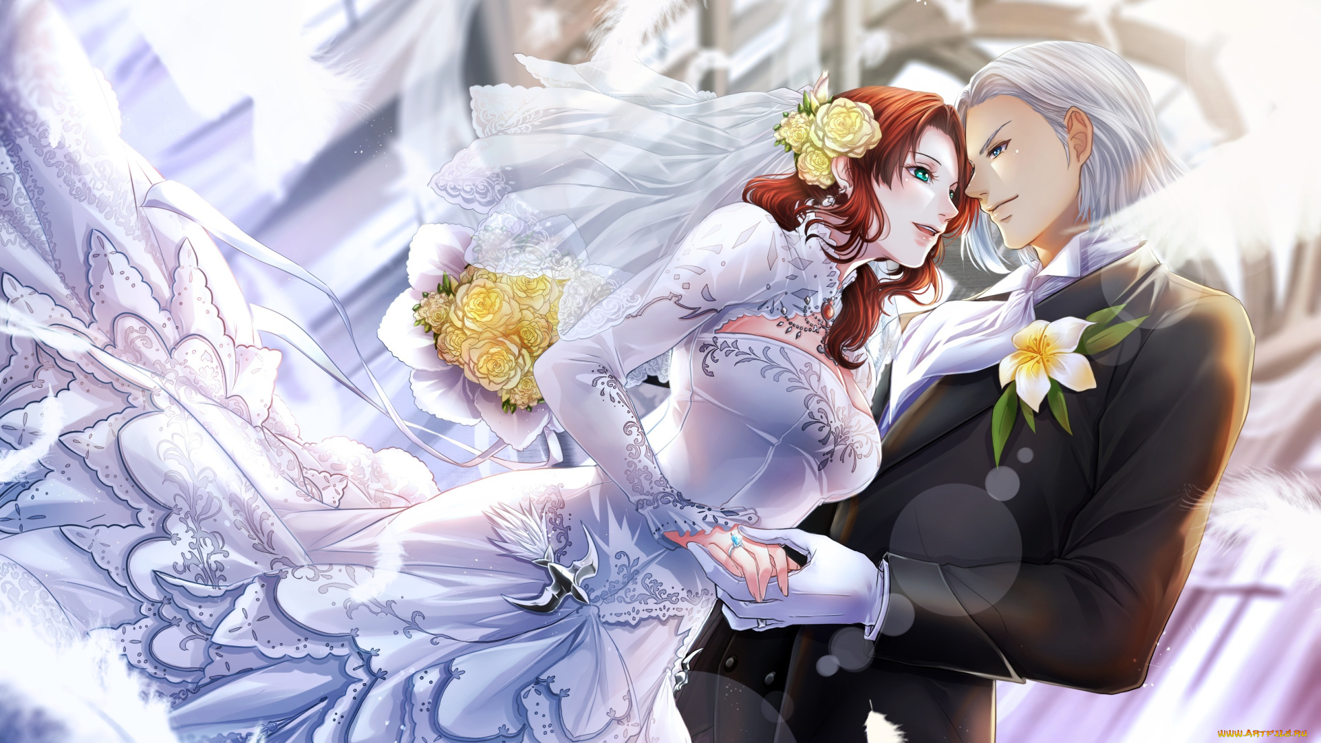 аниме, final, fantasy, двое, пара