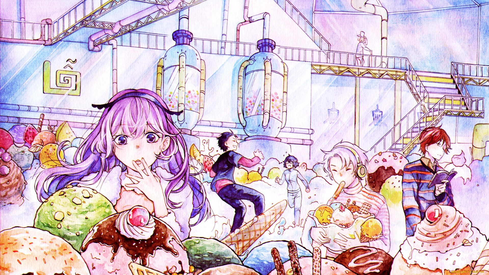 аниме, город, , улицы, , интерьер, , здания, tagme, artist