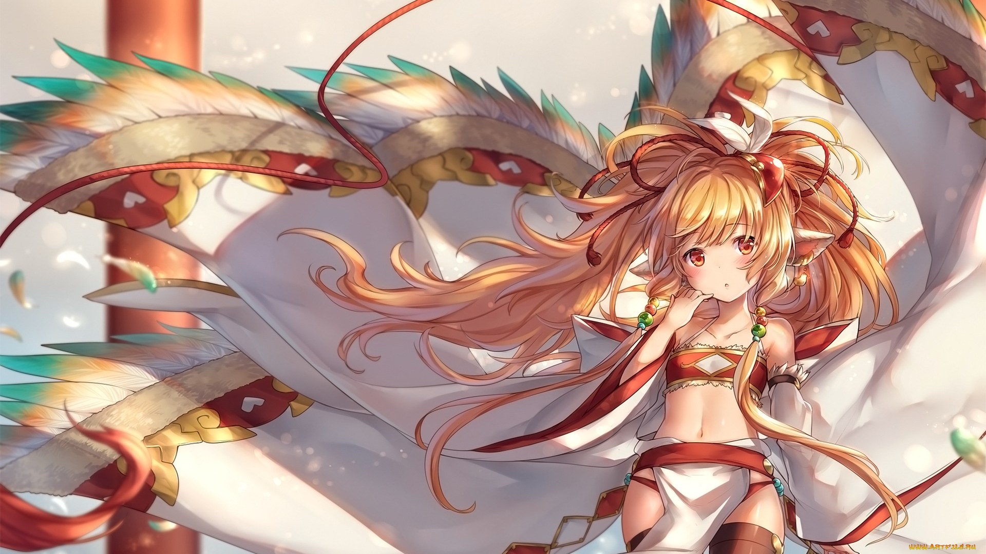 аниме, granblue, fantasy, взгляд, девушка, фон
