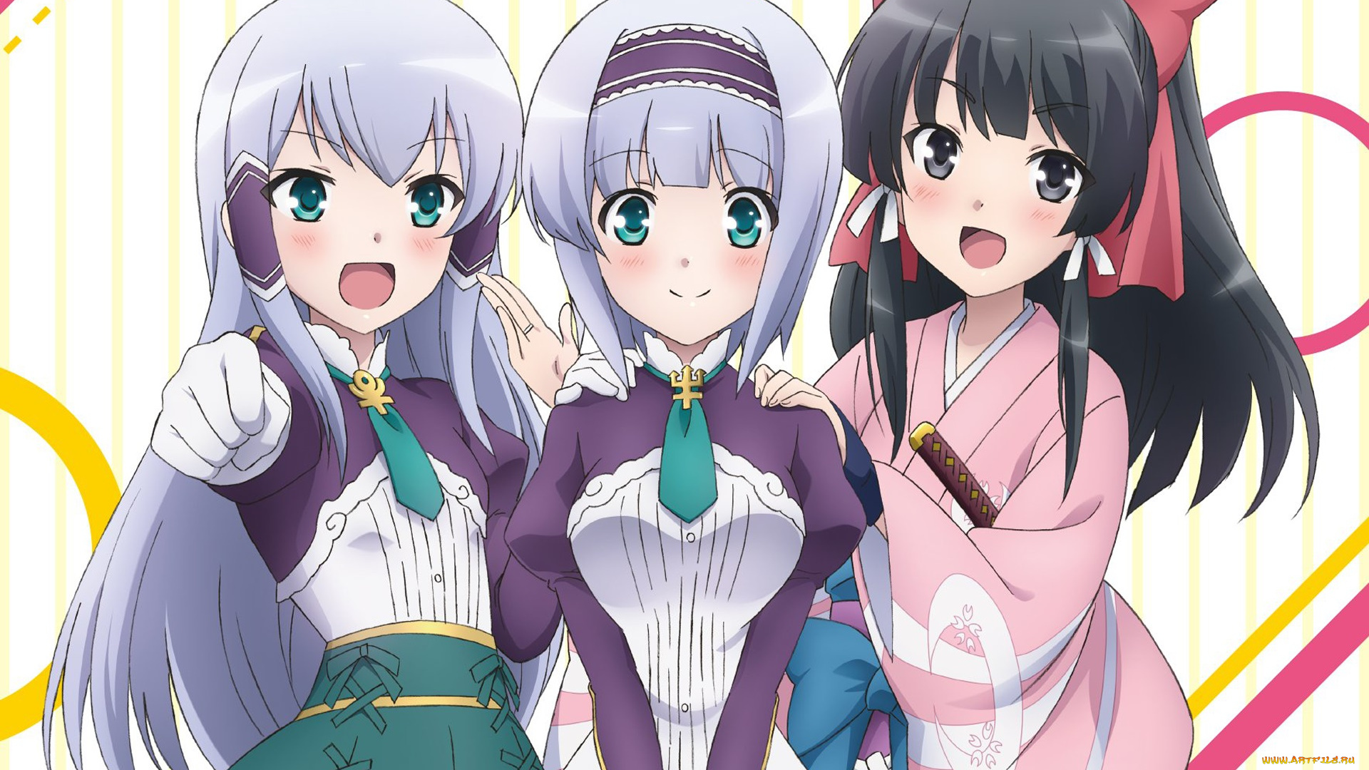 аниме, isekai, wa, smartphone, to, tomo, ni, фон, взгляд, девушки