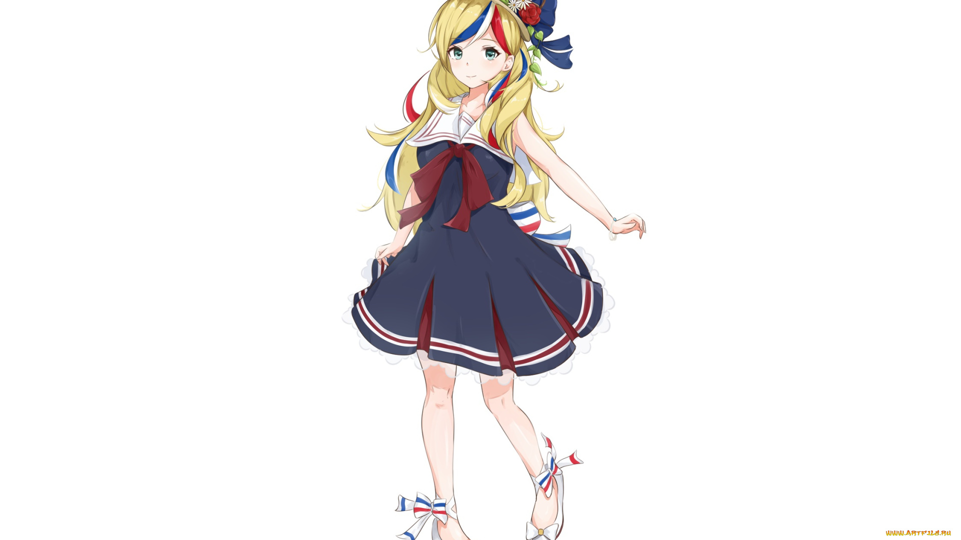 аниме, kantai, collection, фон, взгляд, девушка