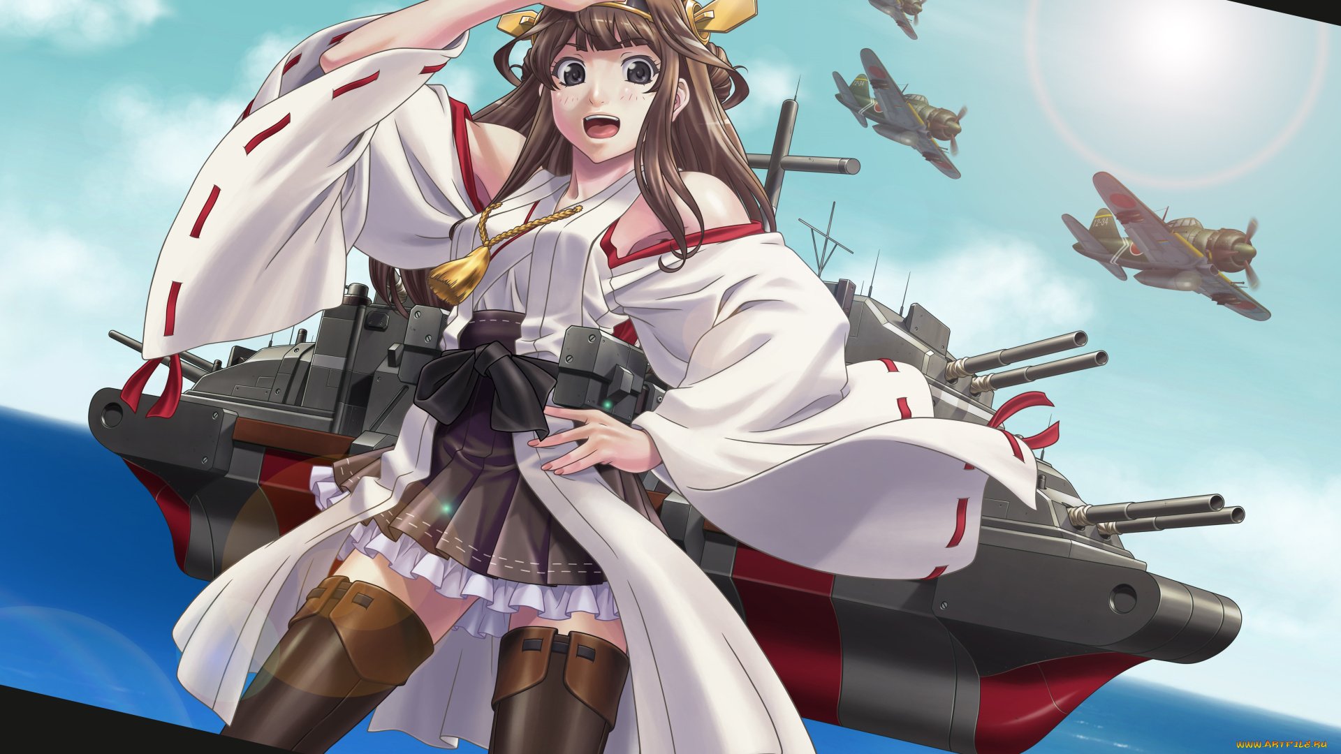 аниме, kantai, collection, kongou