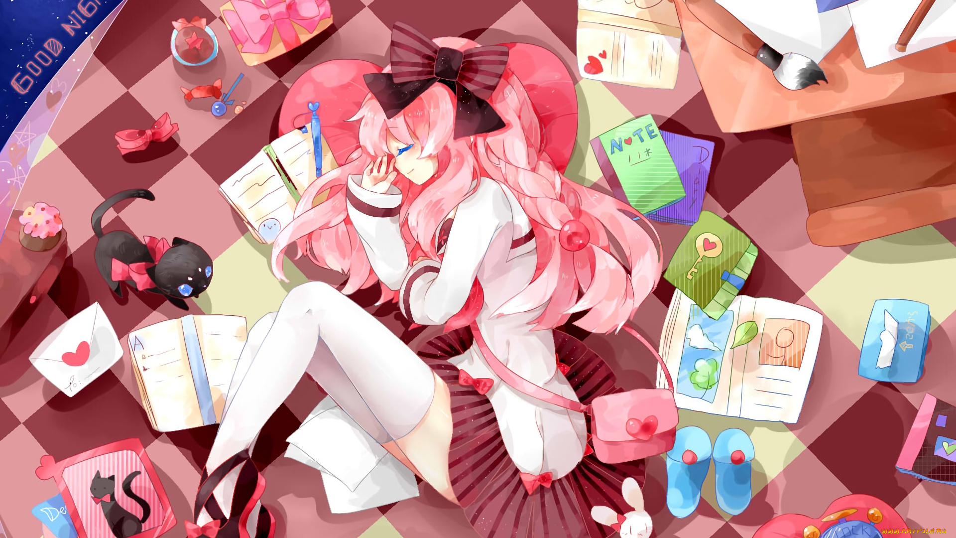 аниме, unknown, , другое, , фон, девушка, взгляд