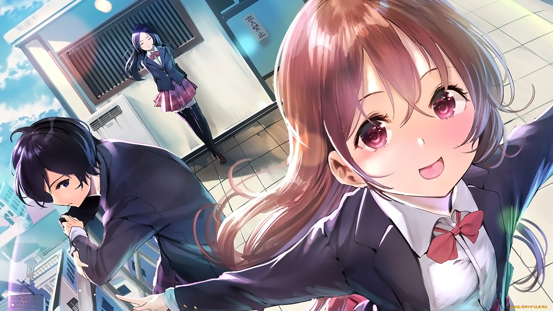 аниме, unknown, , другое, , фон, взгляд, девушка