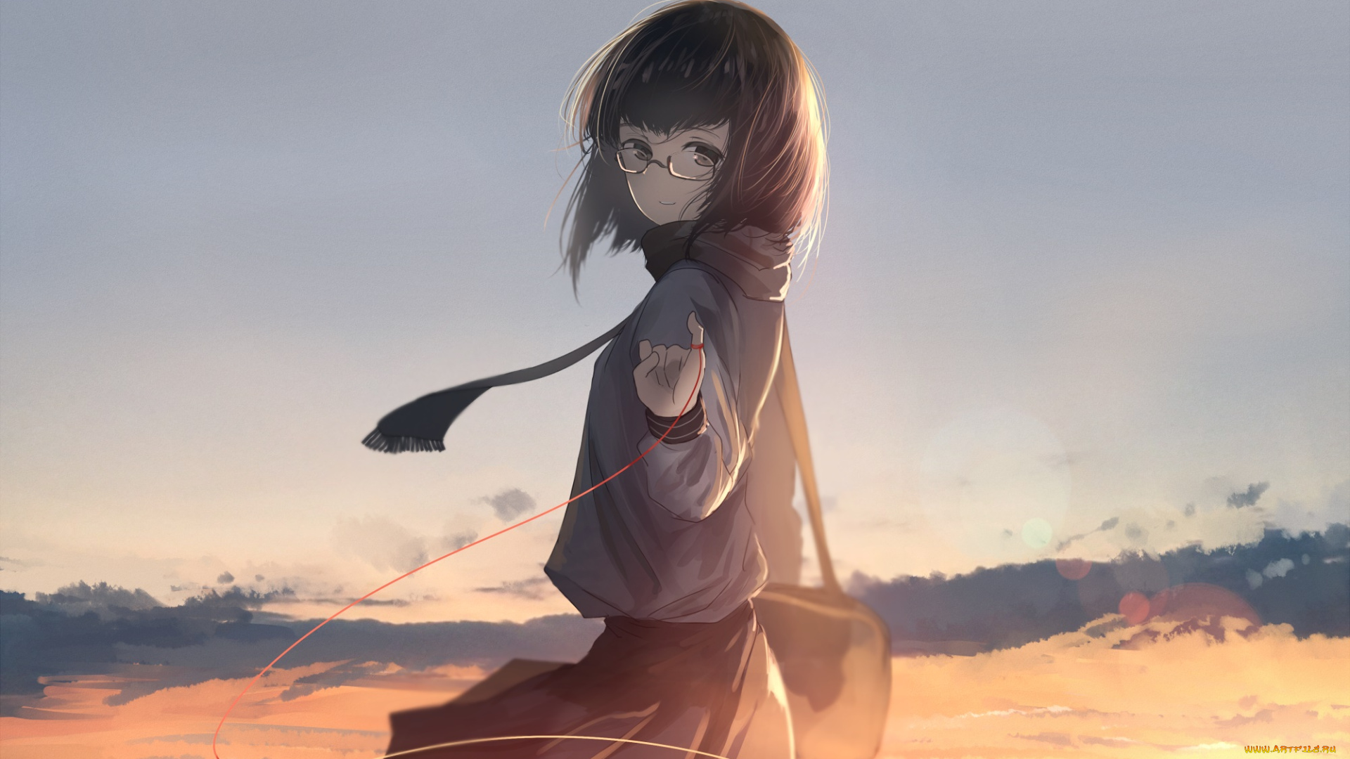 аниме, unknown, , другое, , фон, взгляд, девушка