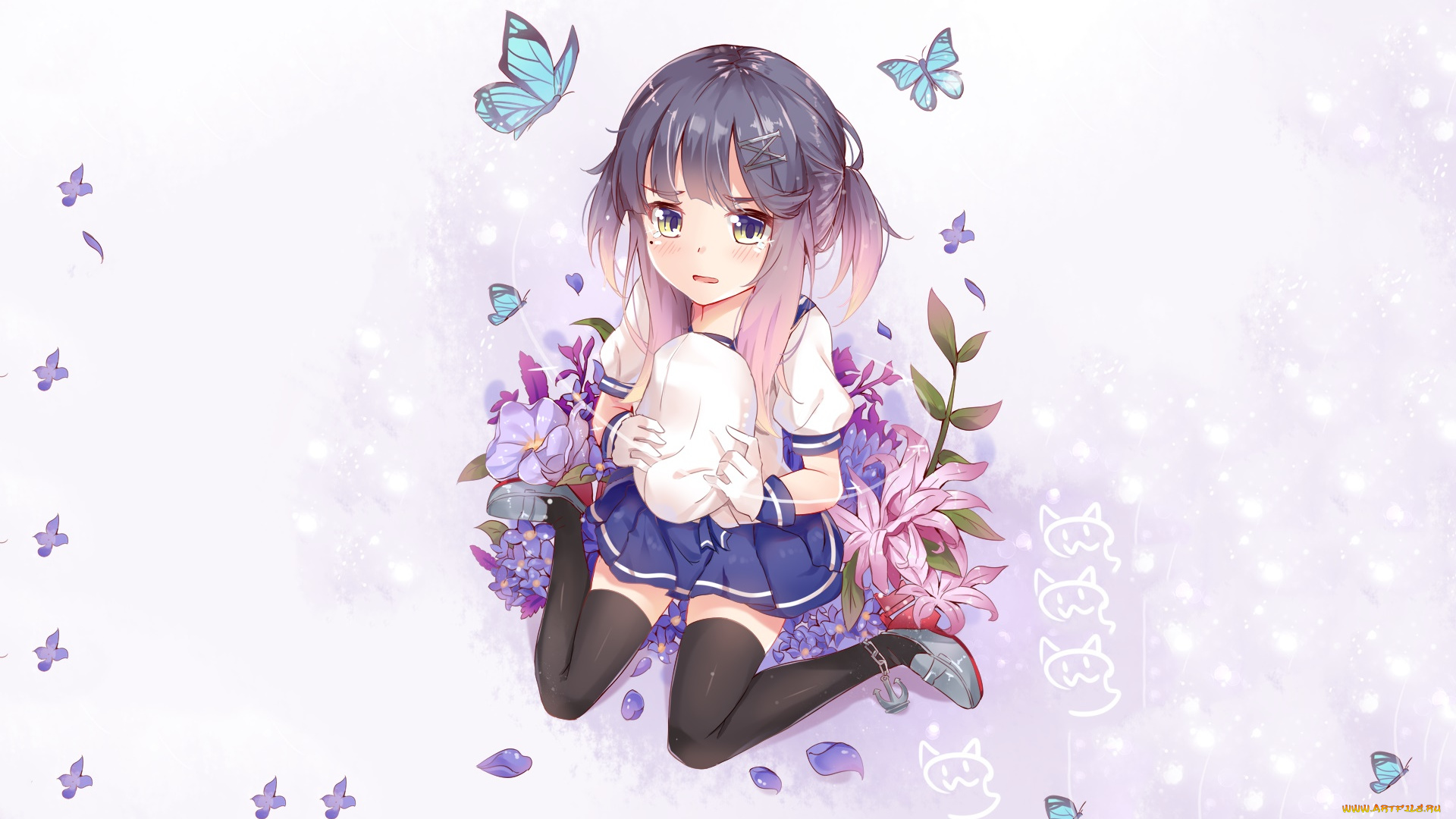 аниме, unknown, , другое, , фон, взгляд, девушка