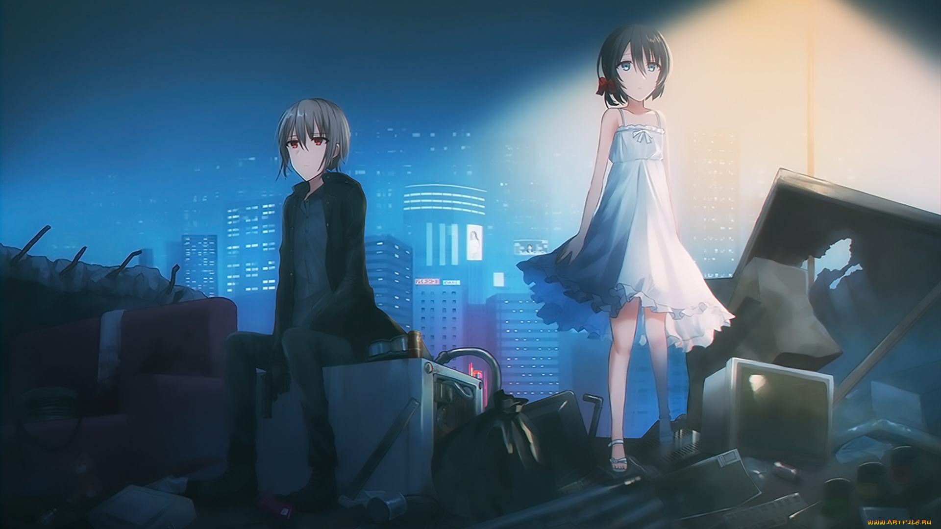 аниме, unknown, , другое, , взгляд, фон, девушка