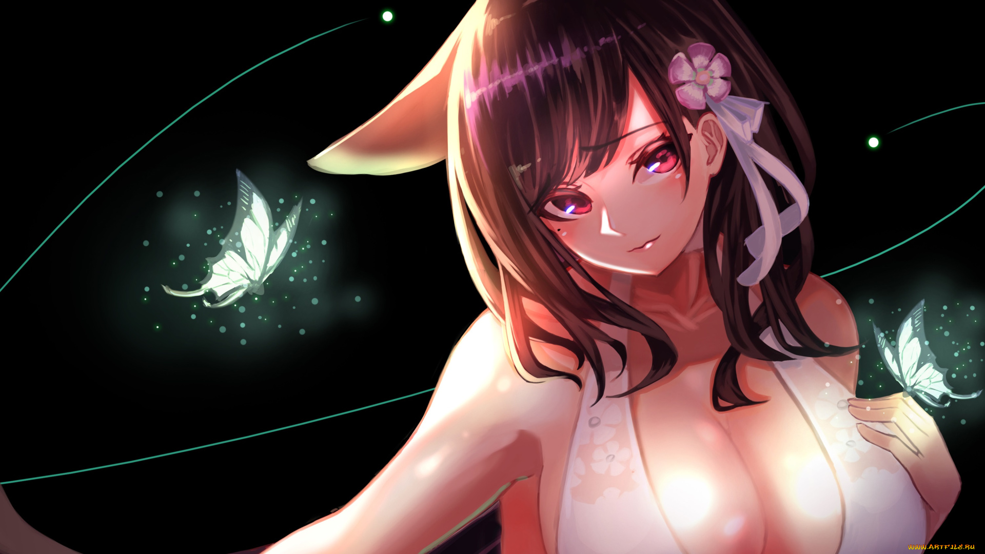 аниме, животные, , существа, девушка