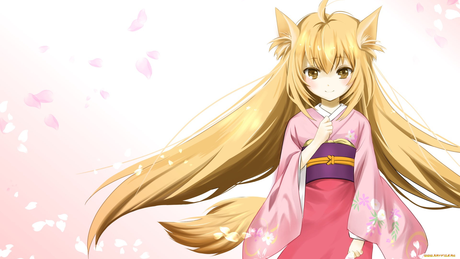 konohana, kitan, аниме, взгляд, девушка, фон