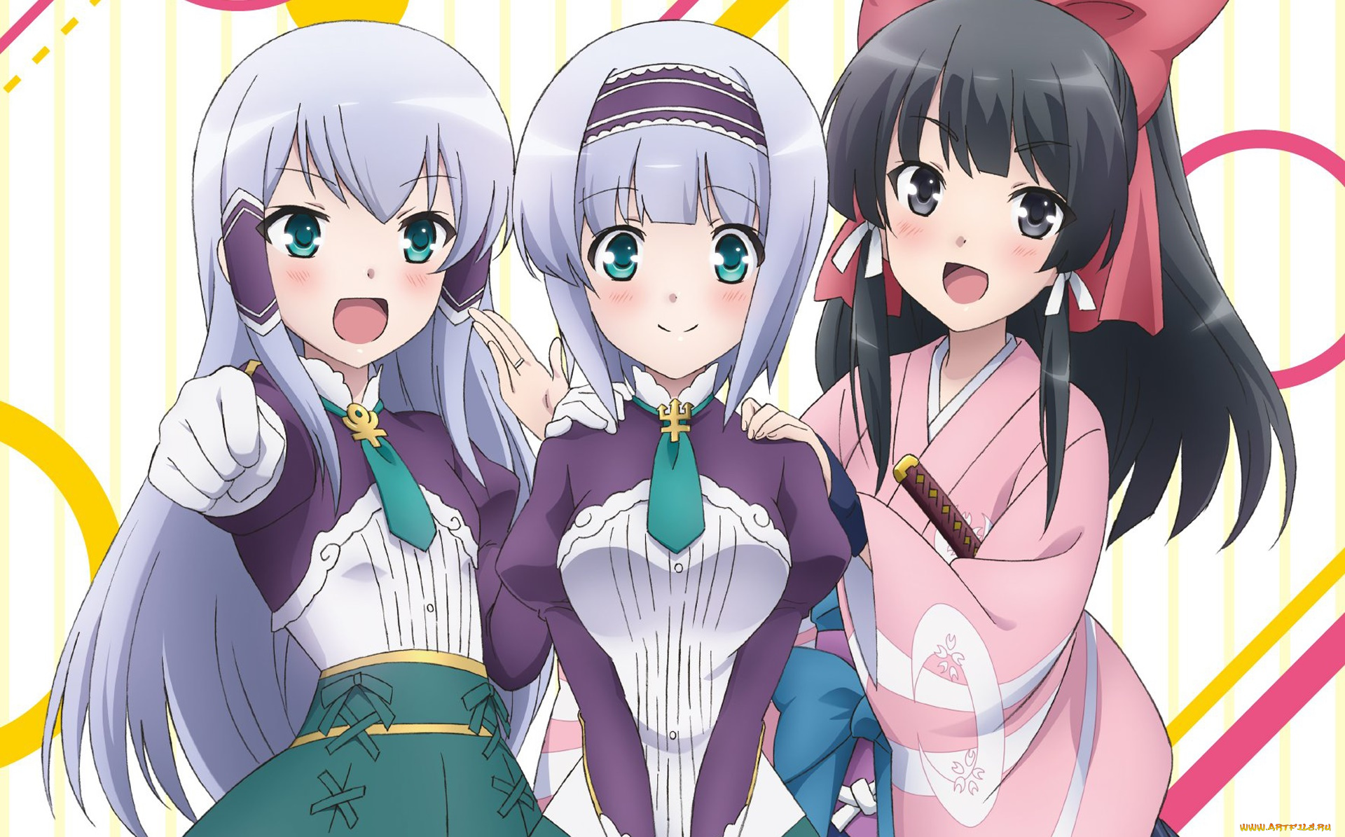 аниме, isekai, wa, smartphone, to, tomo, ni, фон, взгляд, девушки