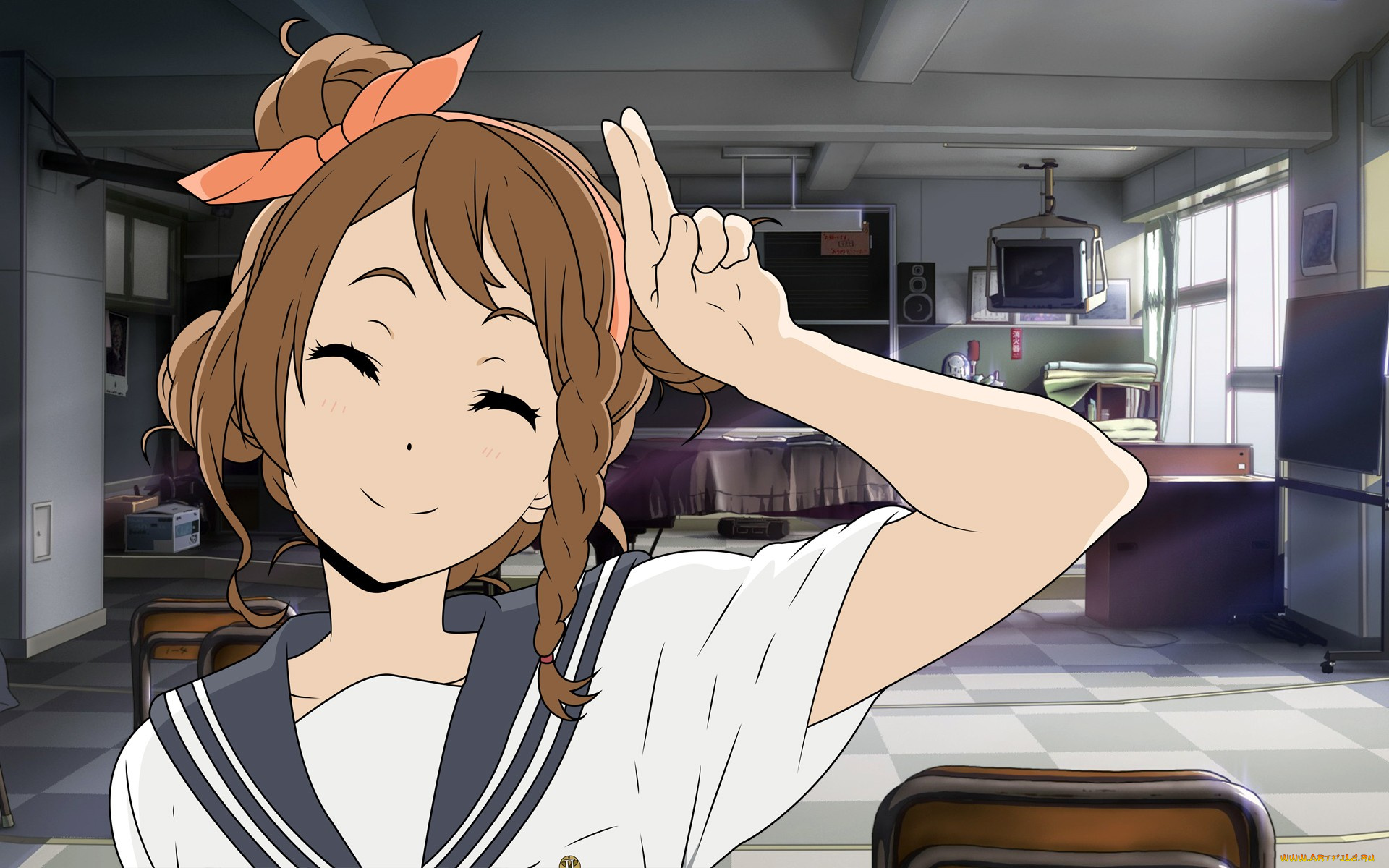 аниме, hyouka, фон, взгляд, девушка