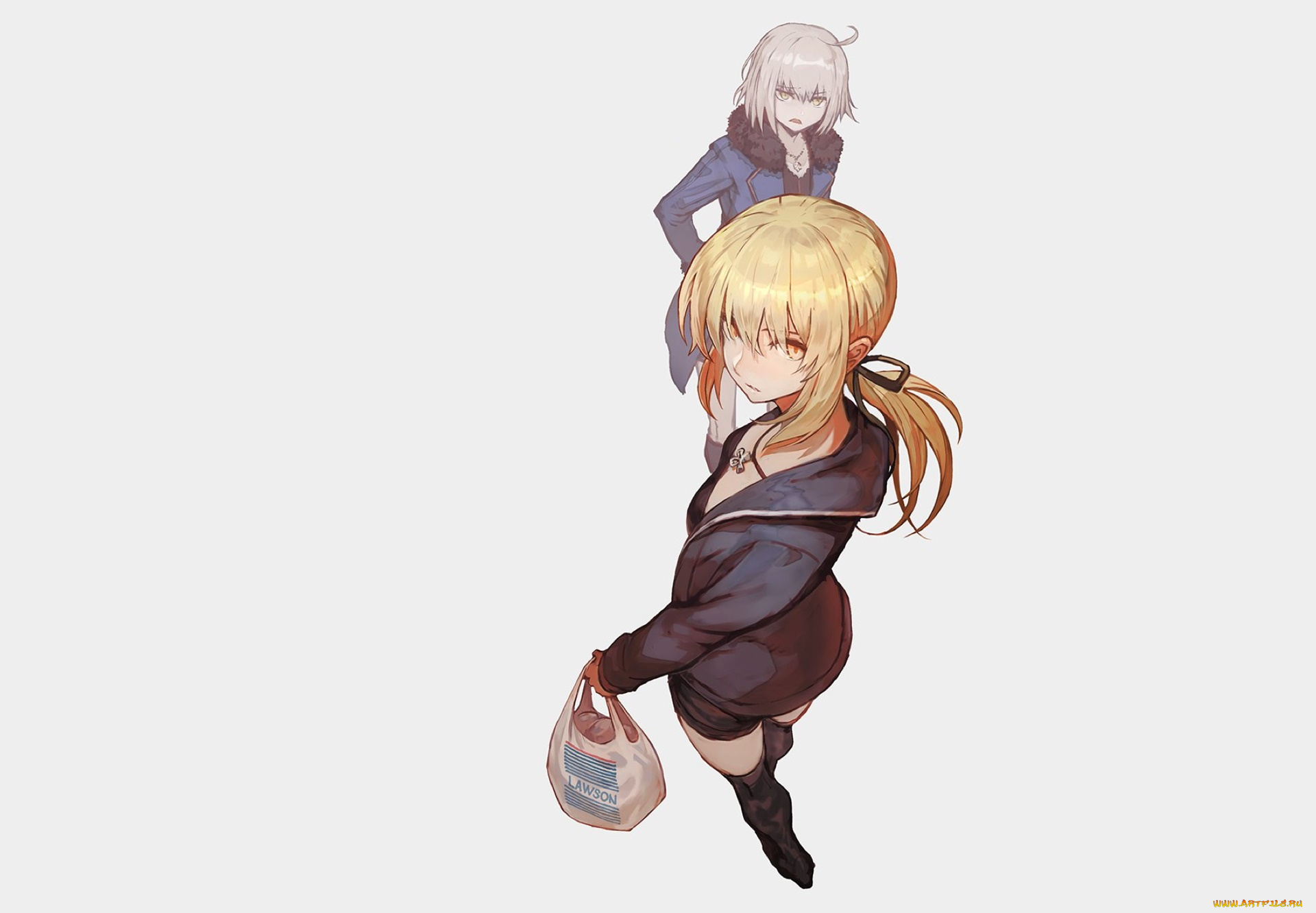 аниме, fate, stay, night, взгляд, фон, девушки