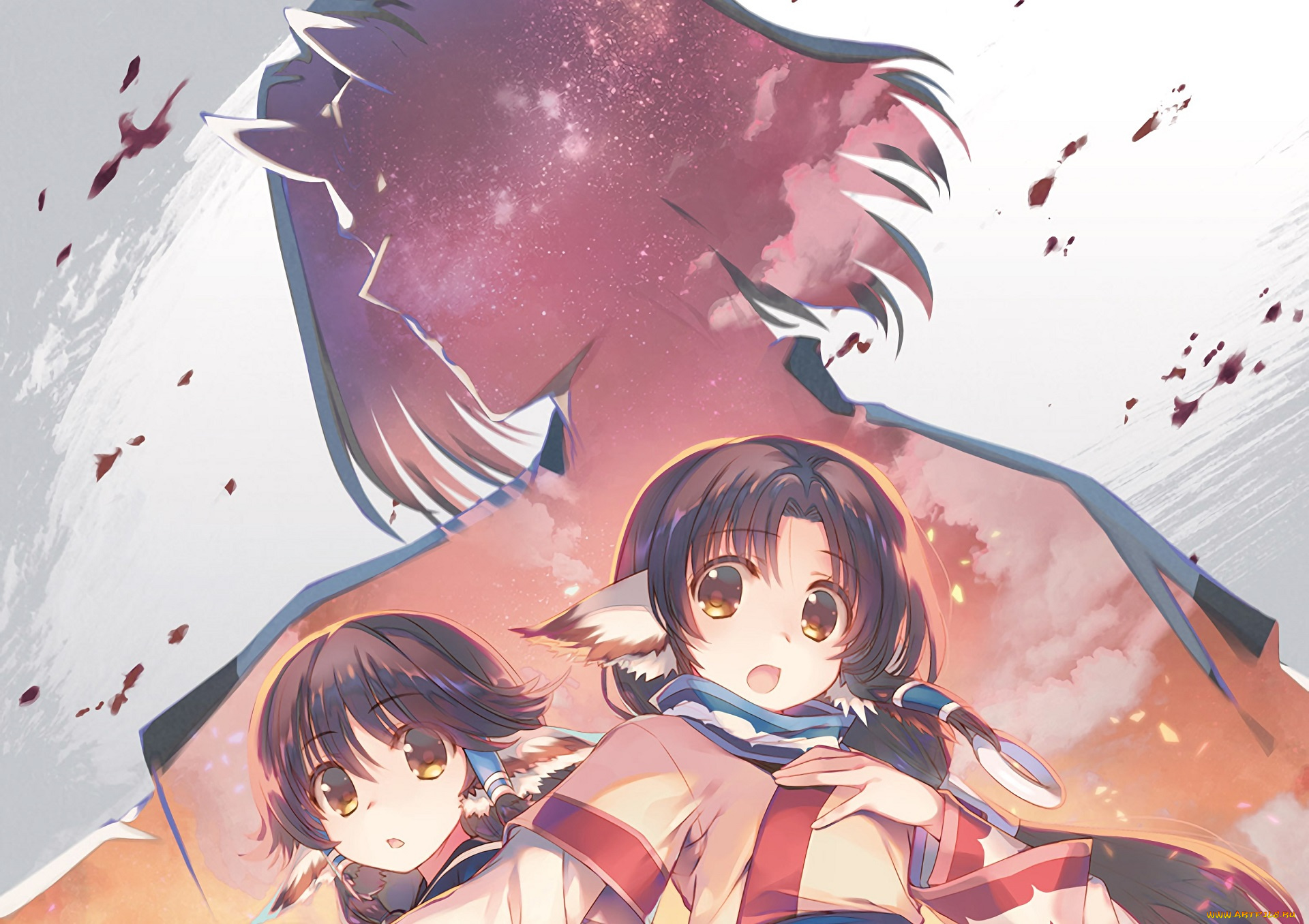 аниме, животные, , существа, девочки