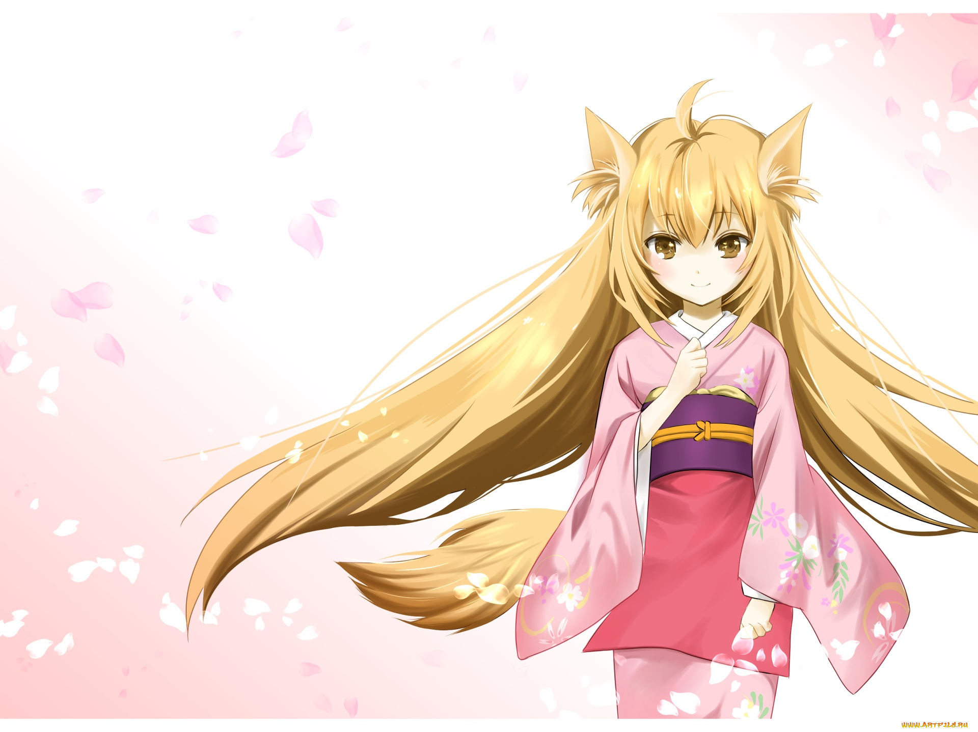 konohana, kitan, аниме, взгляд, девушка, фон