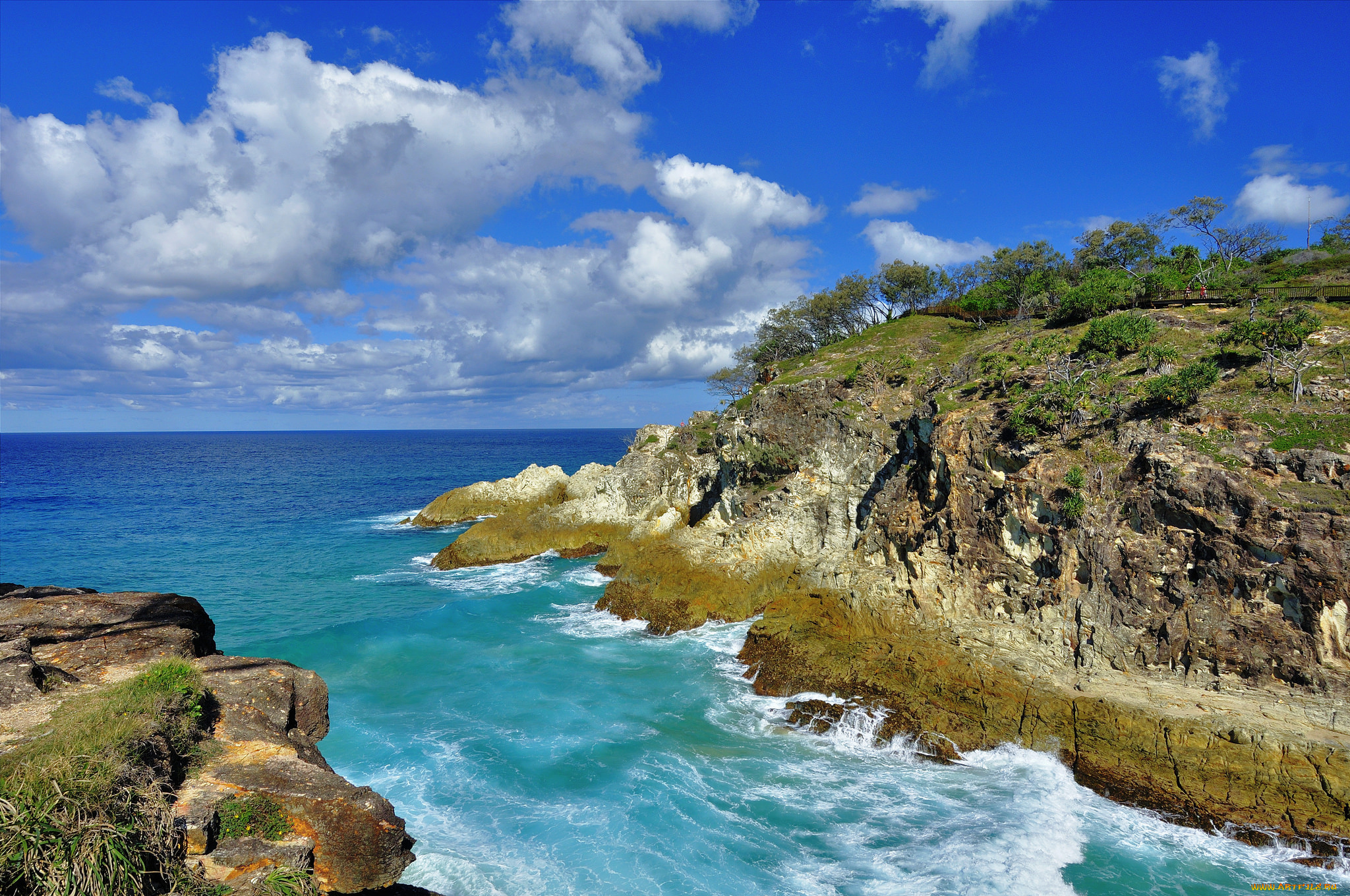 природа, побережье, простор