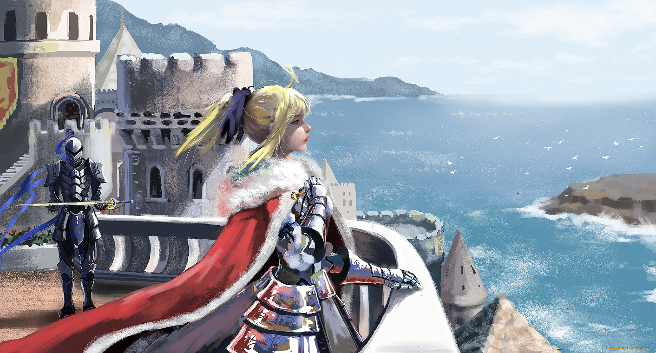 аниме, fate, stay, night, девушка