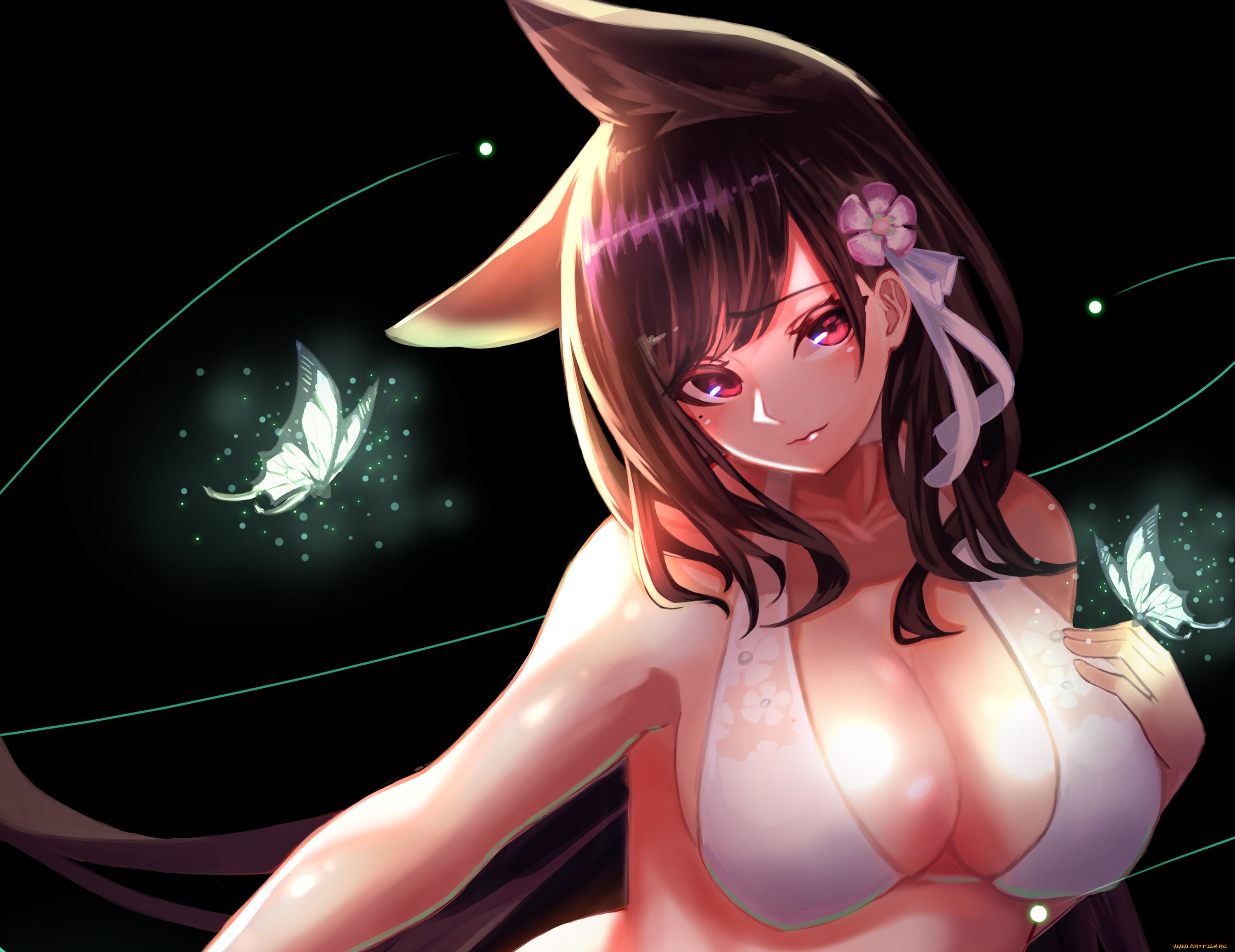 аниме, животные, , существа, девушка