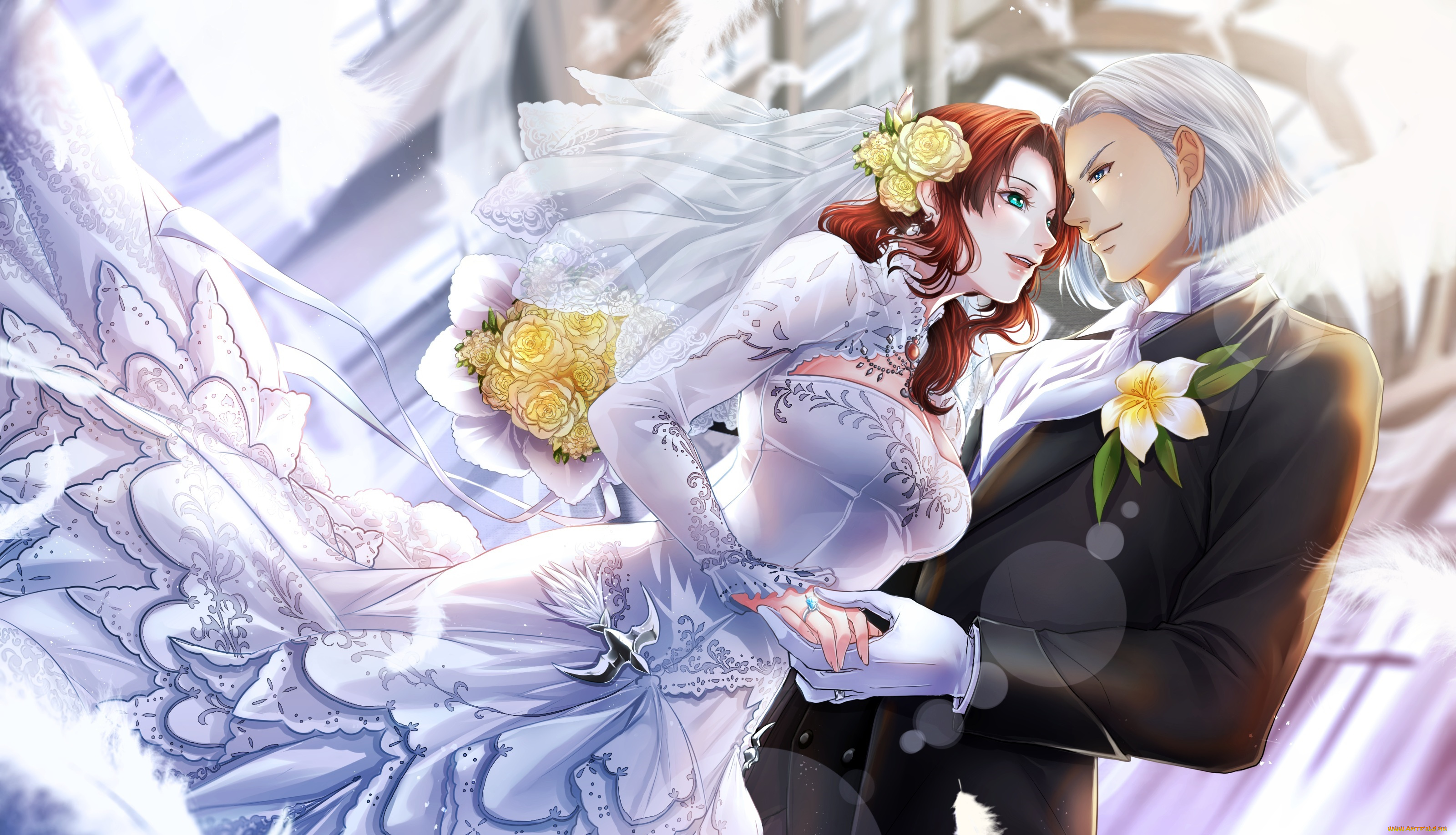 аниме, final, fantasy, двое, пара