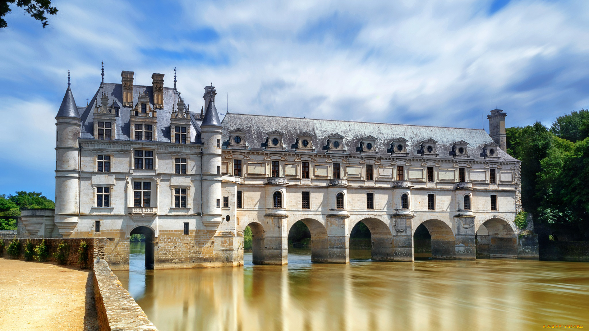 du, cher, au, ch&, 226, teau, города, замки, франции, простор