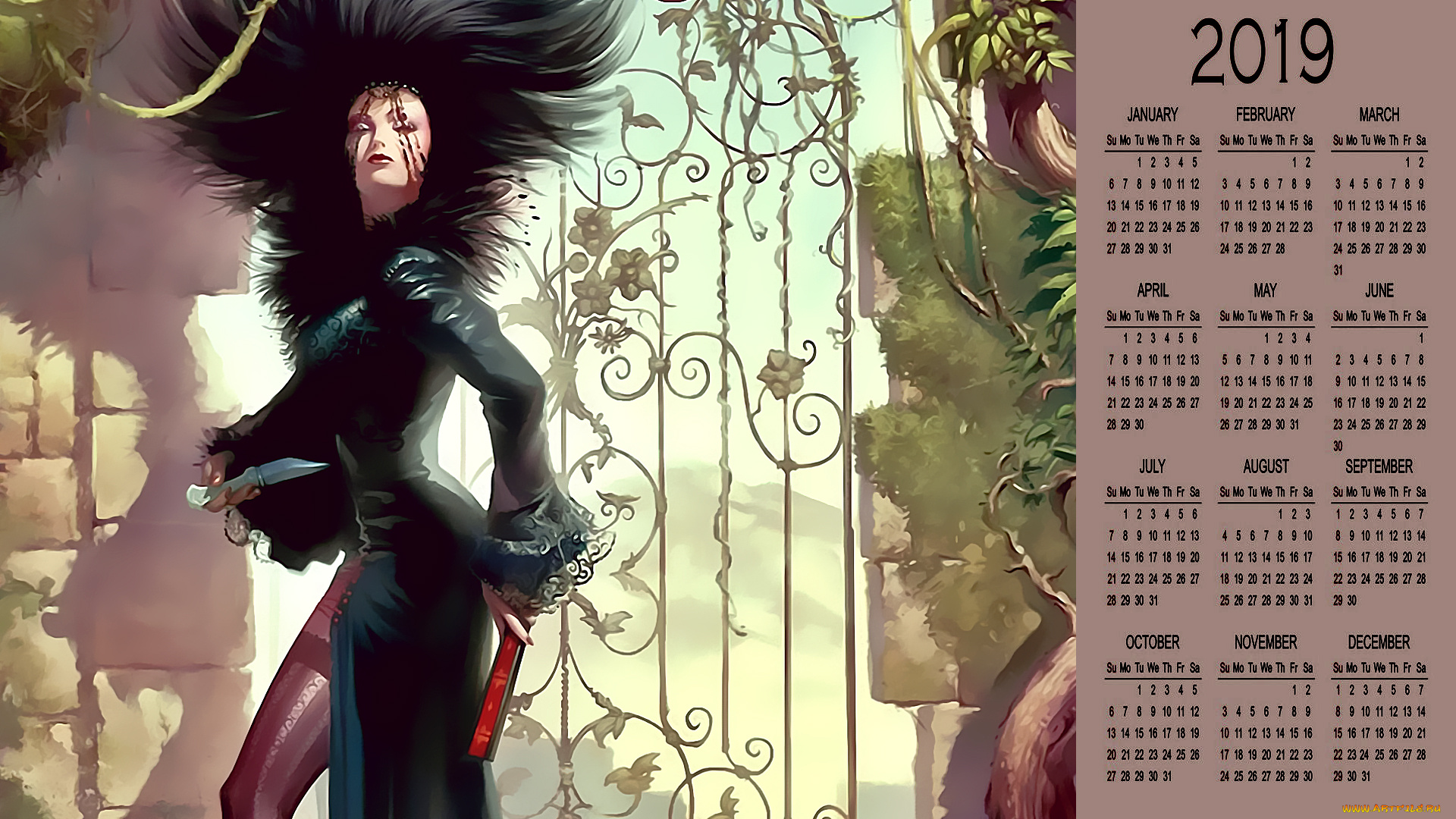 календари, фэнтези, женщина