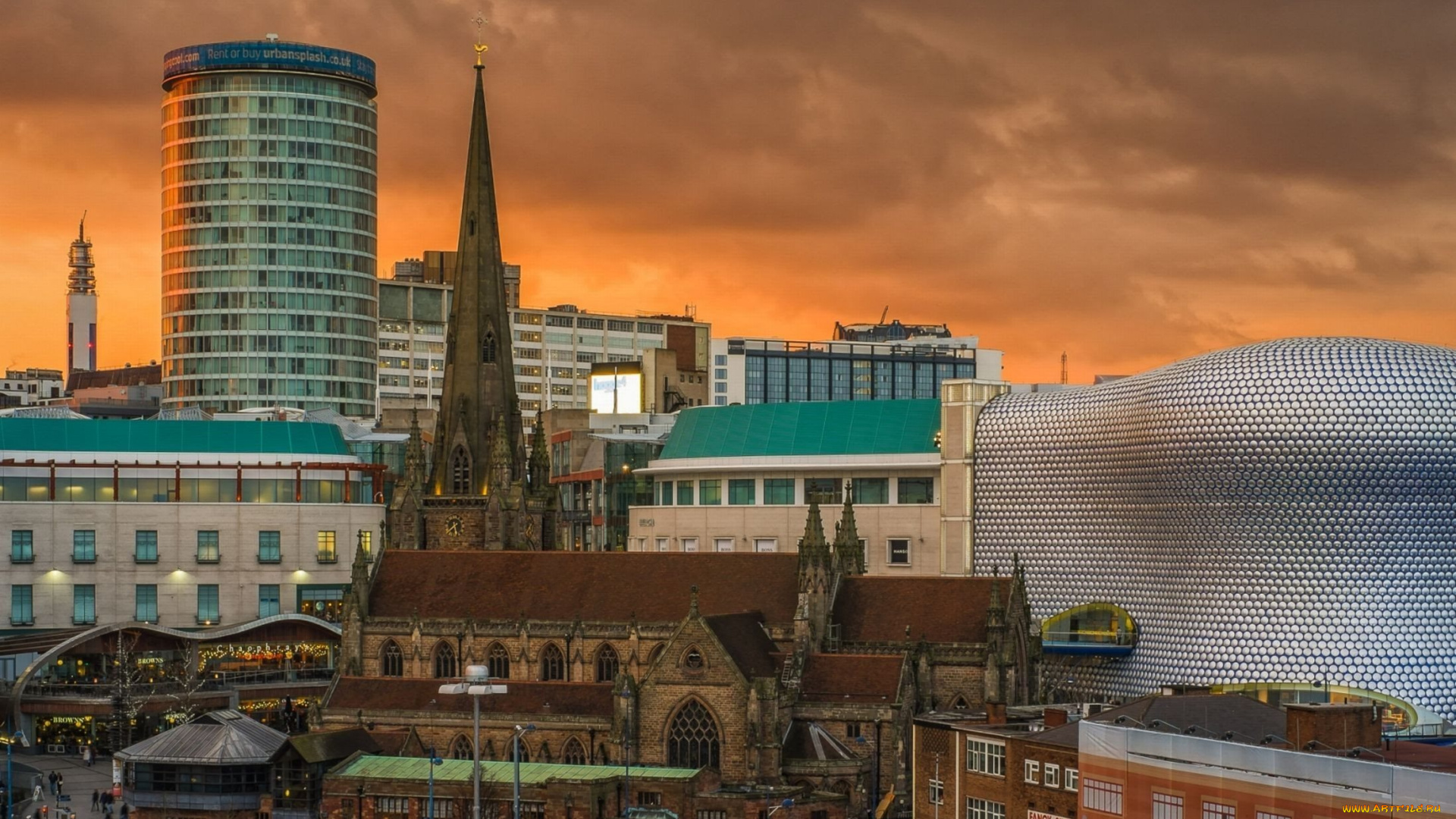 birmingham, uk, города, -, панорамы, birmingham, uk
