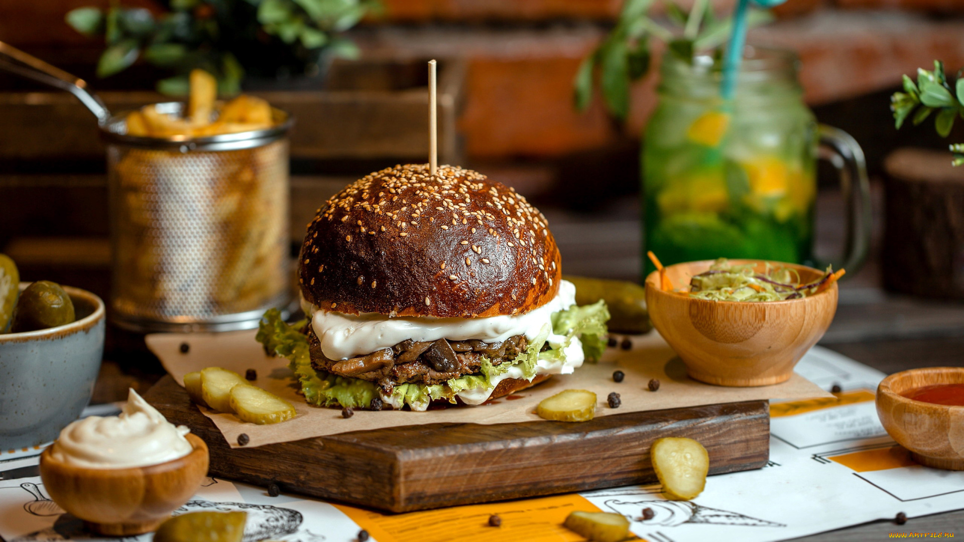 еда, бутерброды, , гамбургеры, , канапе, гамбургер