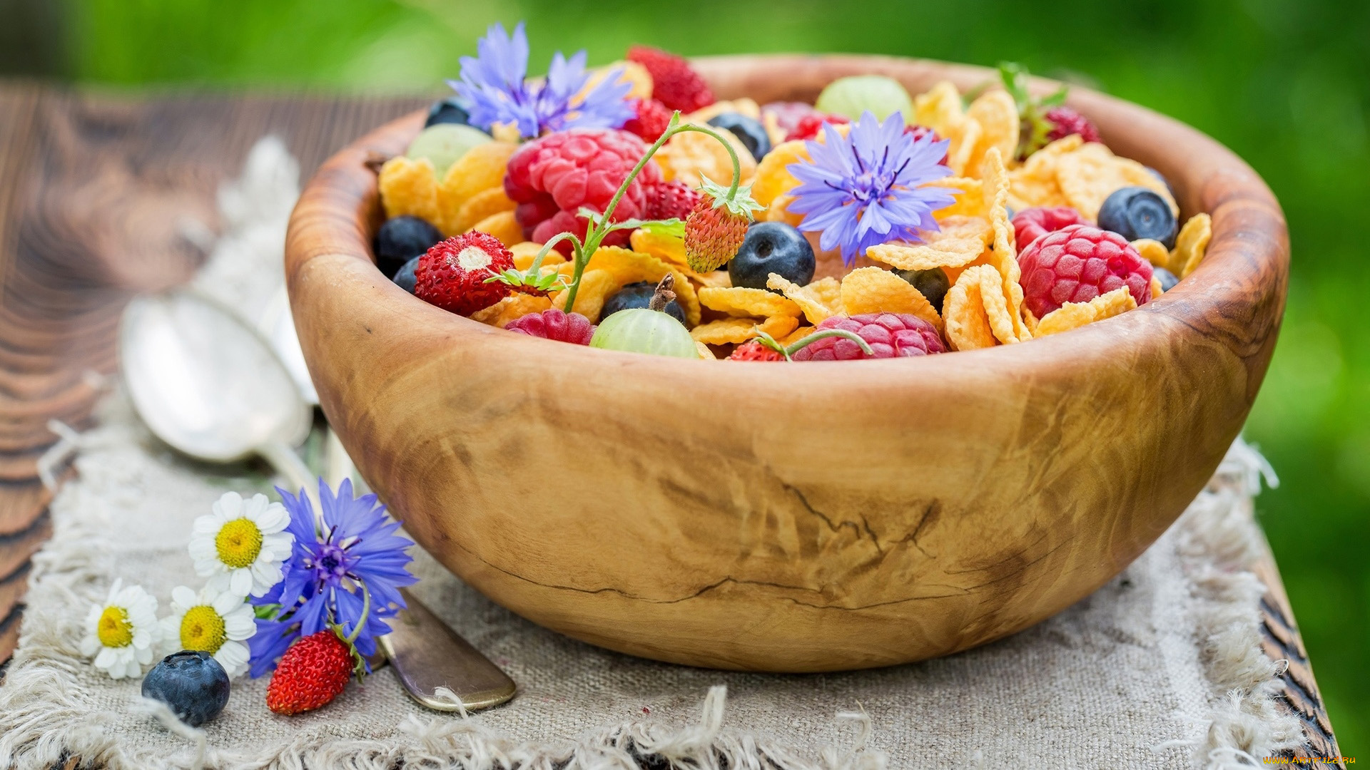 еда, мюсли, , хлопья, васильки, хлопья, ягоды