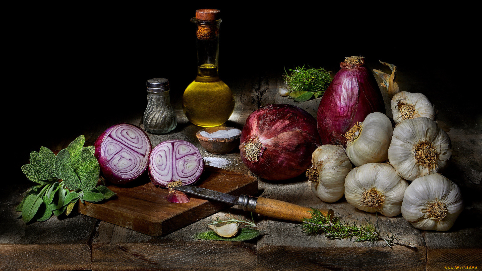 еда, овощи, мята, чеснок, лук