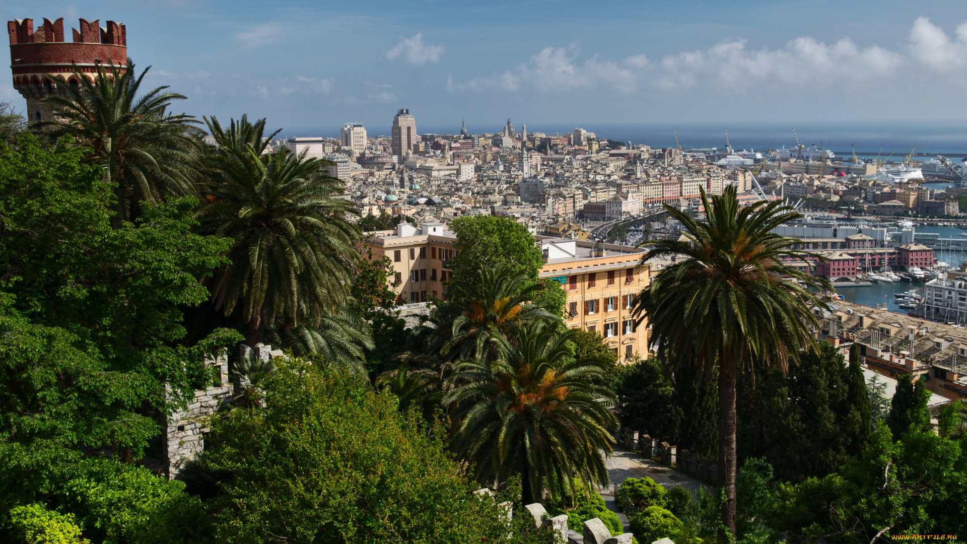 genoa, italy, города, -, панорамы