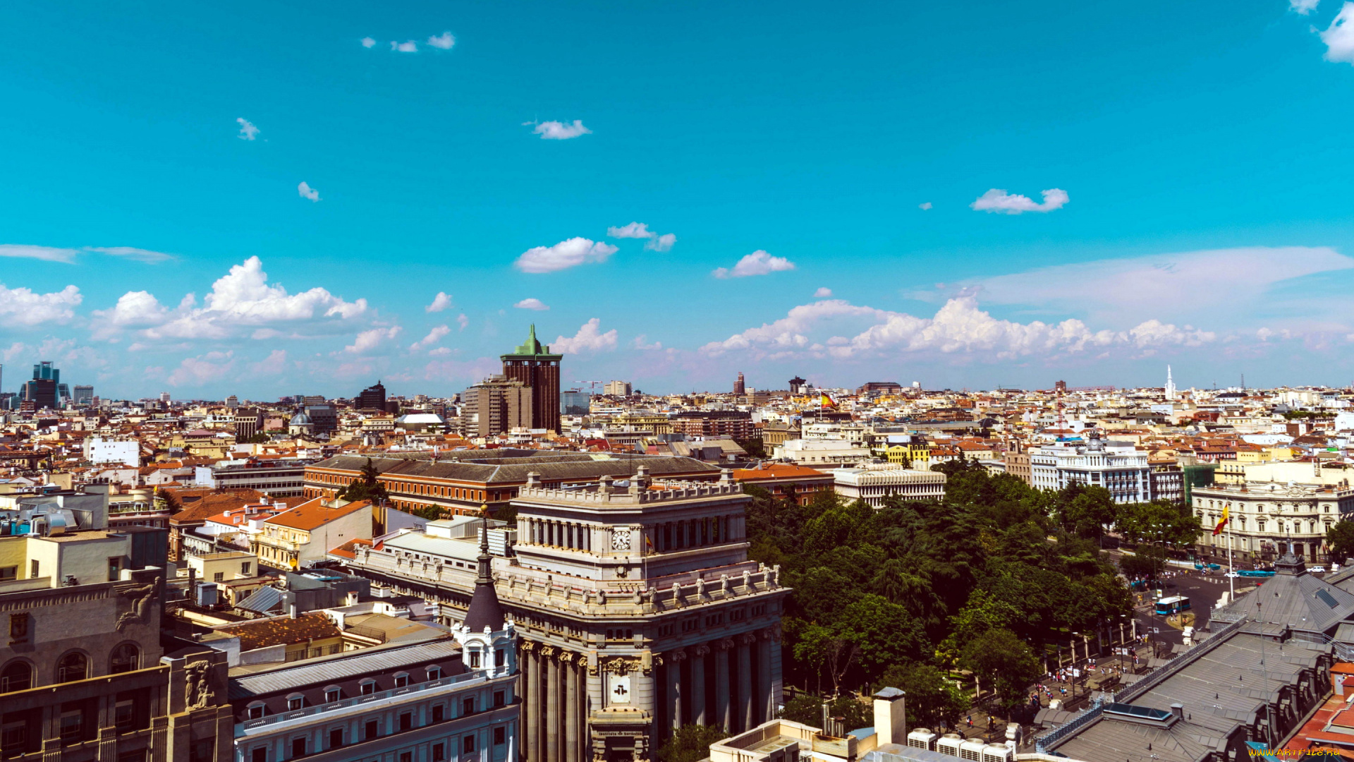 города, мадрид, , испания, панорама