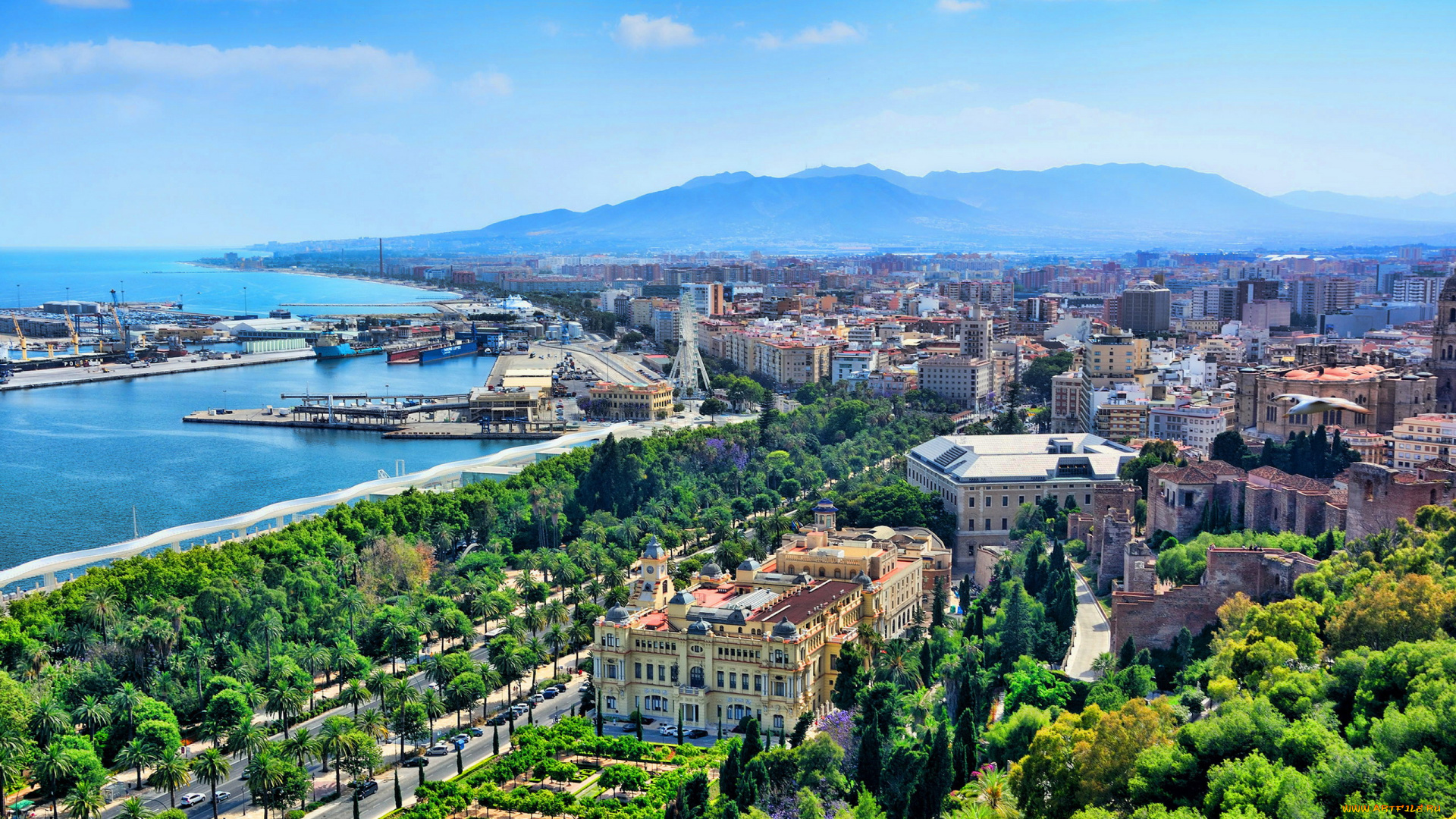 malaga, spain, города, -, панорамы