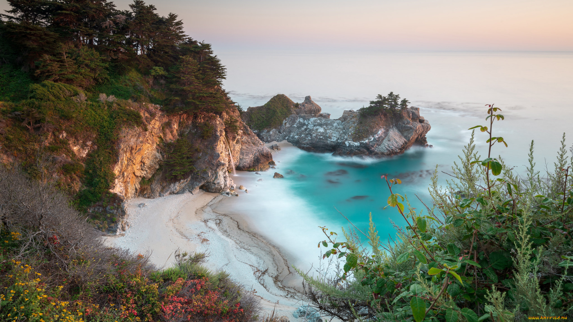 природа, побережье, простор