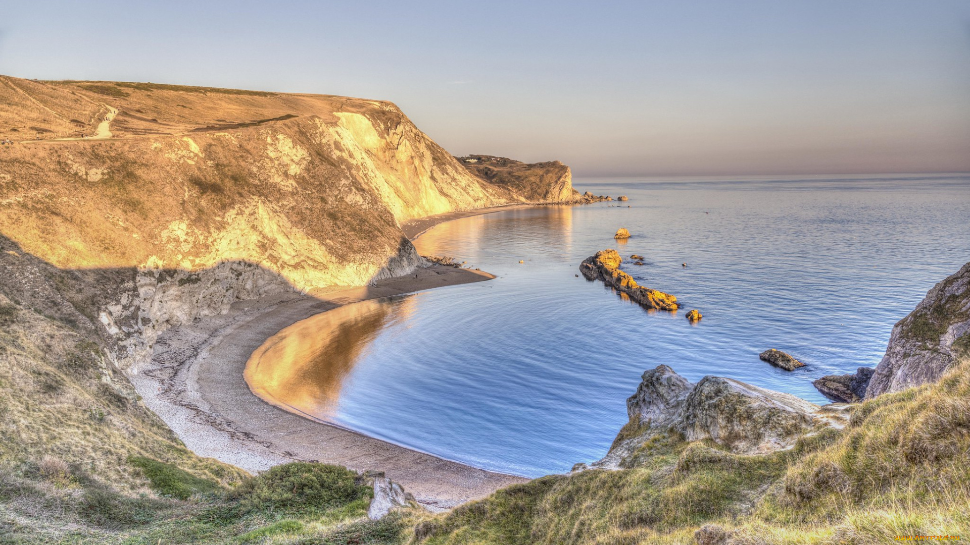 природа, побережье, простор