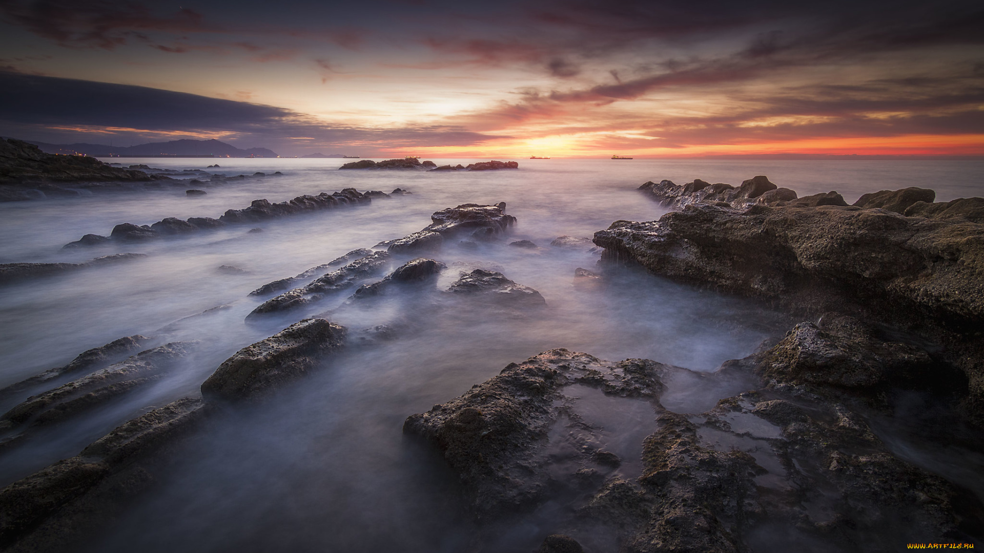 природа, побережье, простор