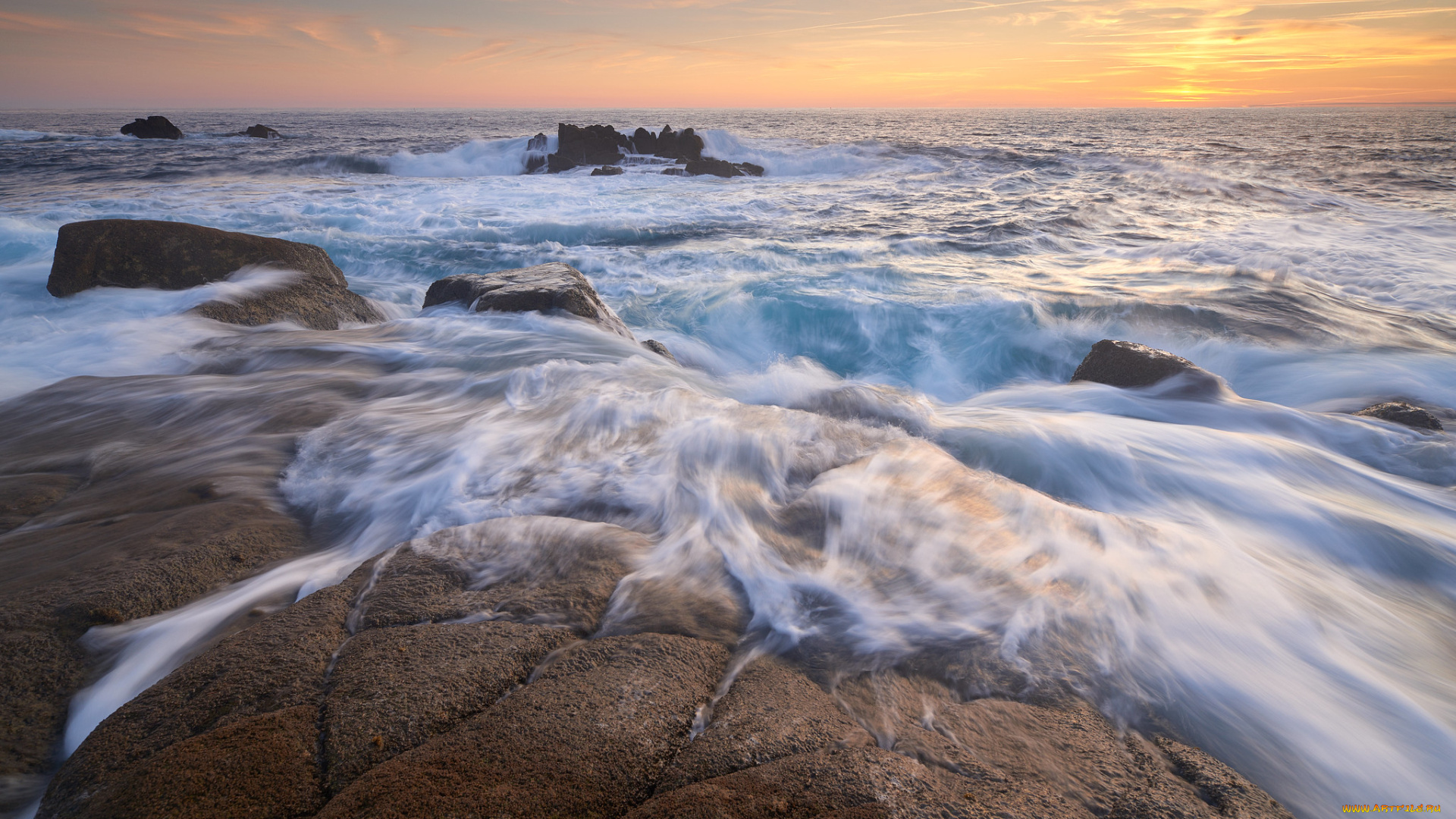 природа, побережье, простор