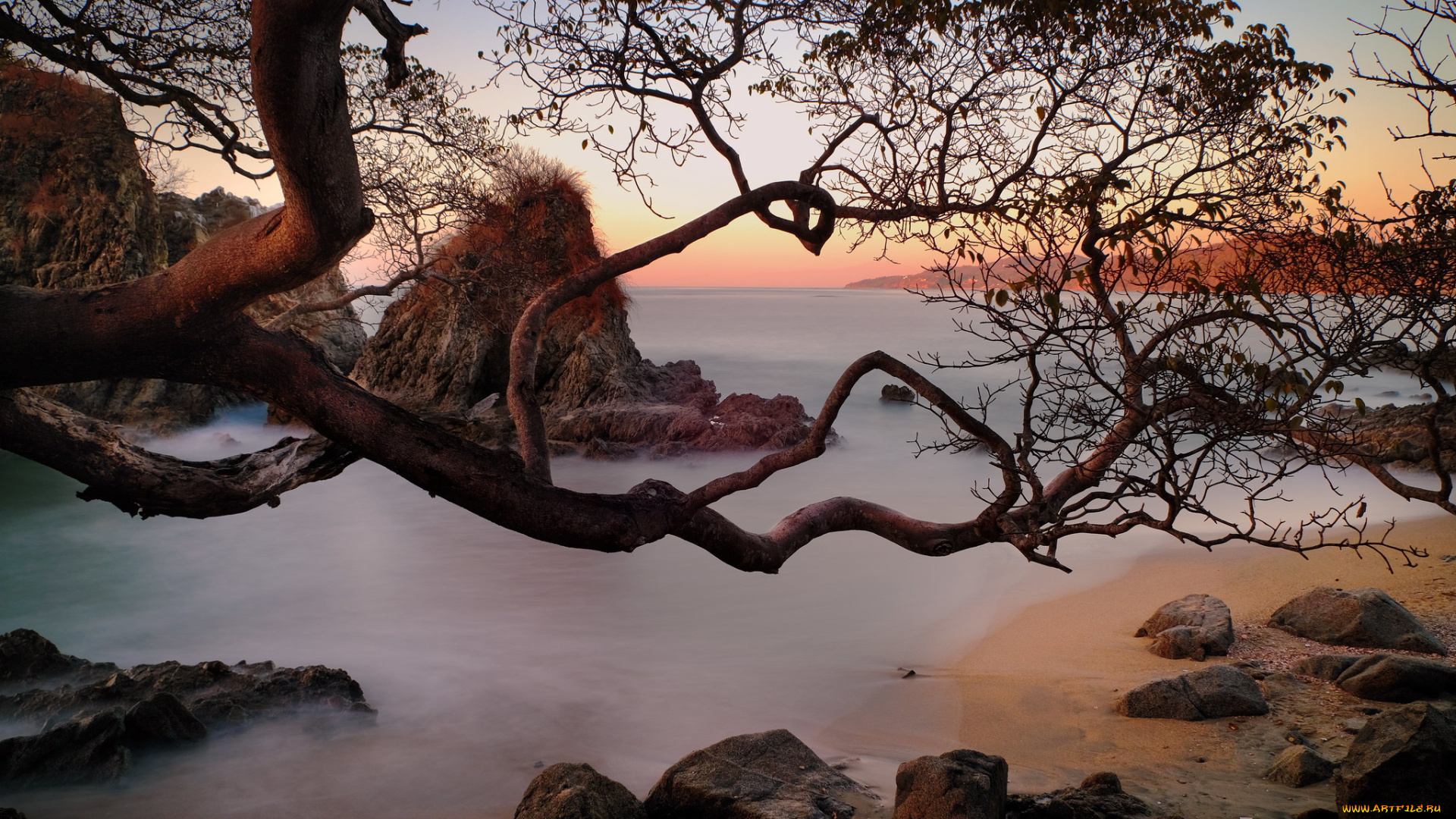 природа, побережье, простор